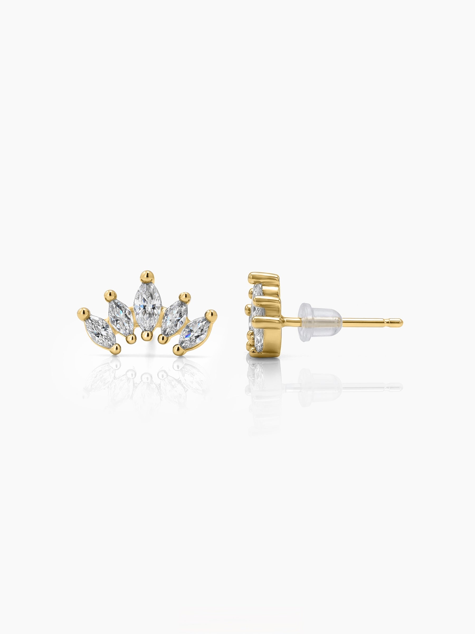 Lorina Mini Crown 18K Gold Plated Earrings Gold