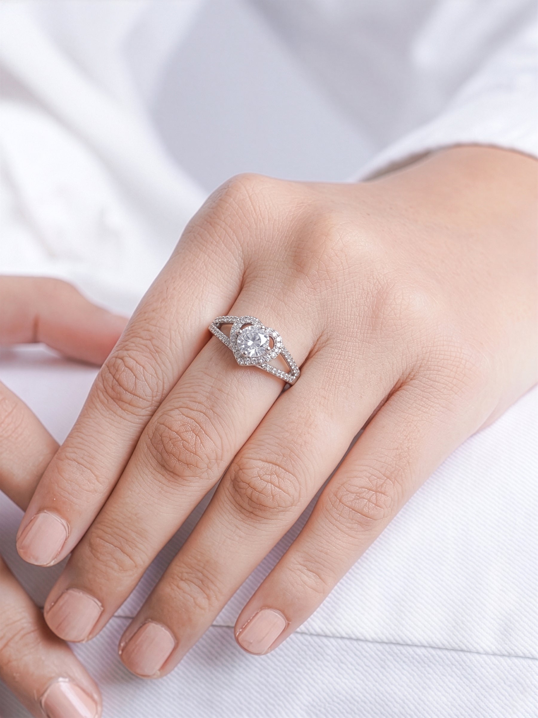 Loven Heart Solitaire Ring