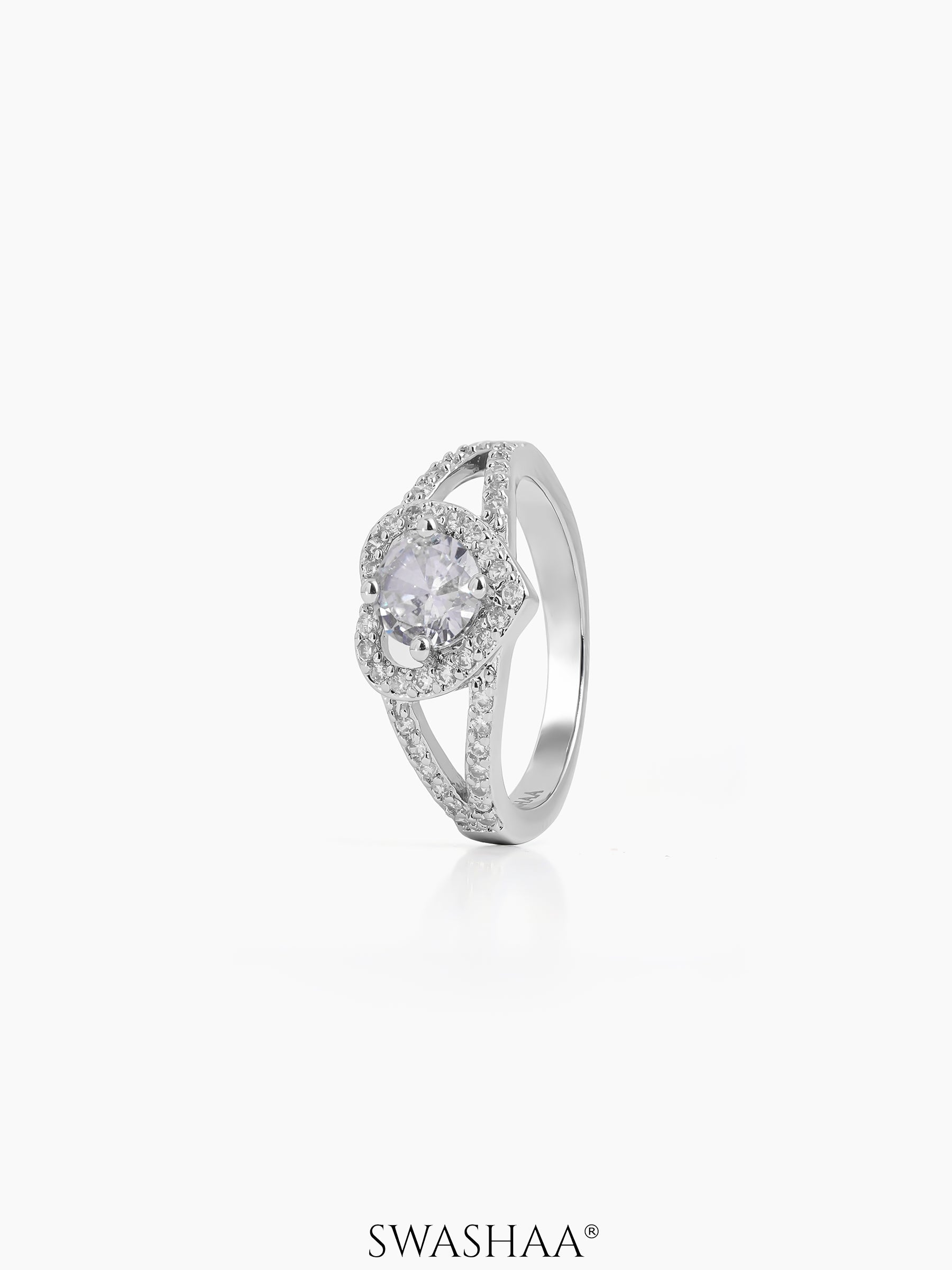 Loven Heart Solitaire Ring Silver