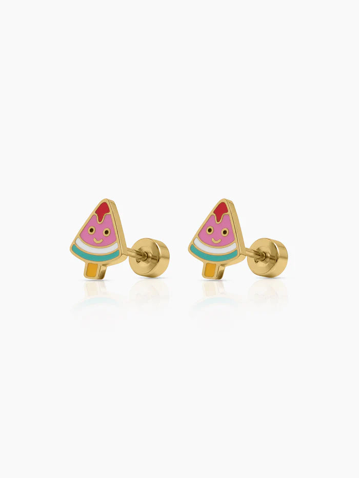 Luma Watermelon 18K Gold Plated Kid's Stud Earrings
