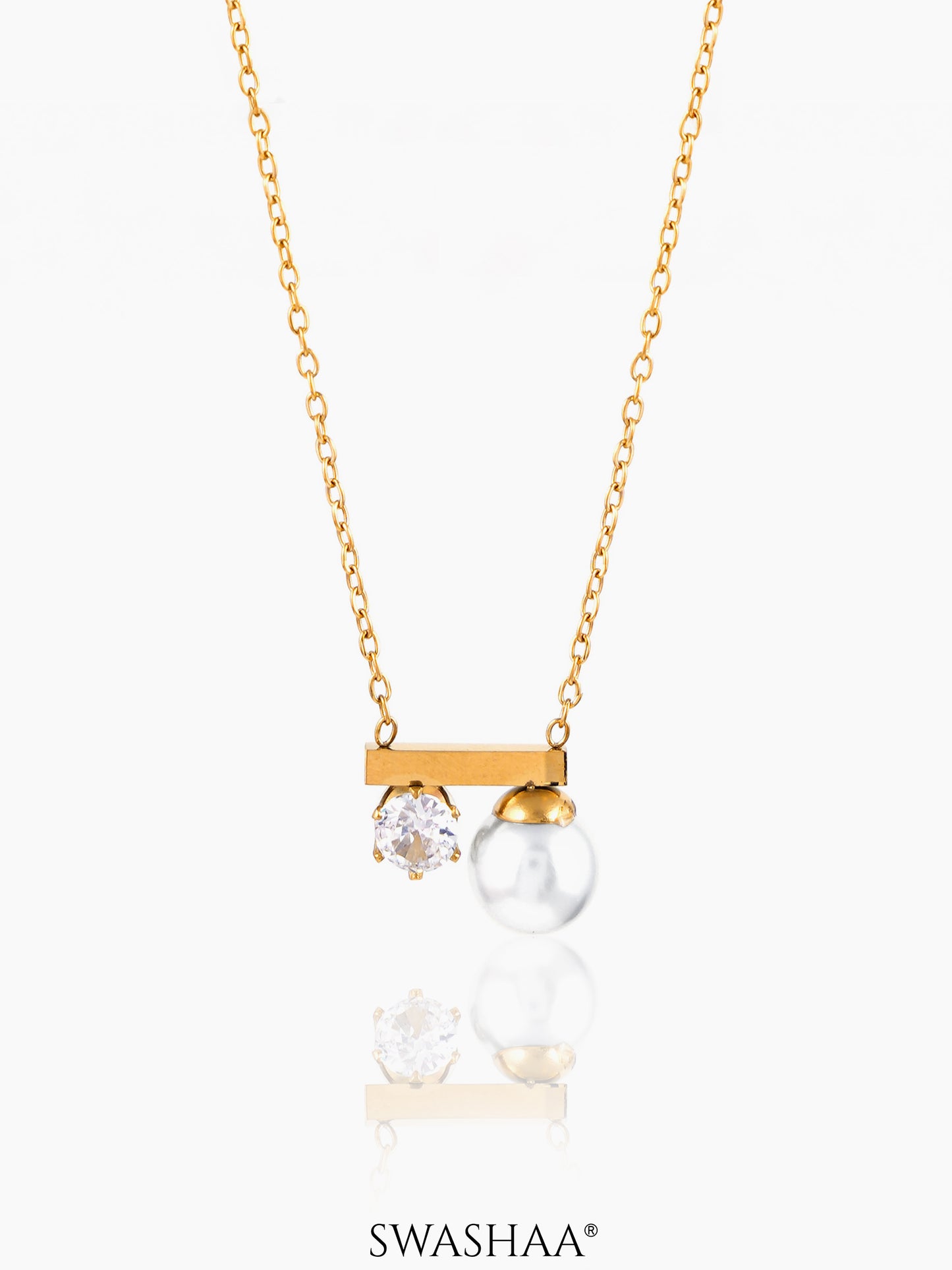 Luminous Pearl 18K Gold Plated Necklace Gold