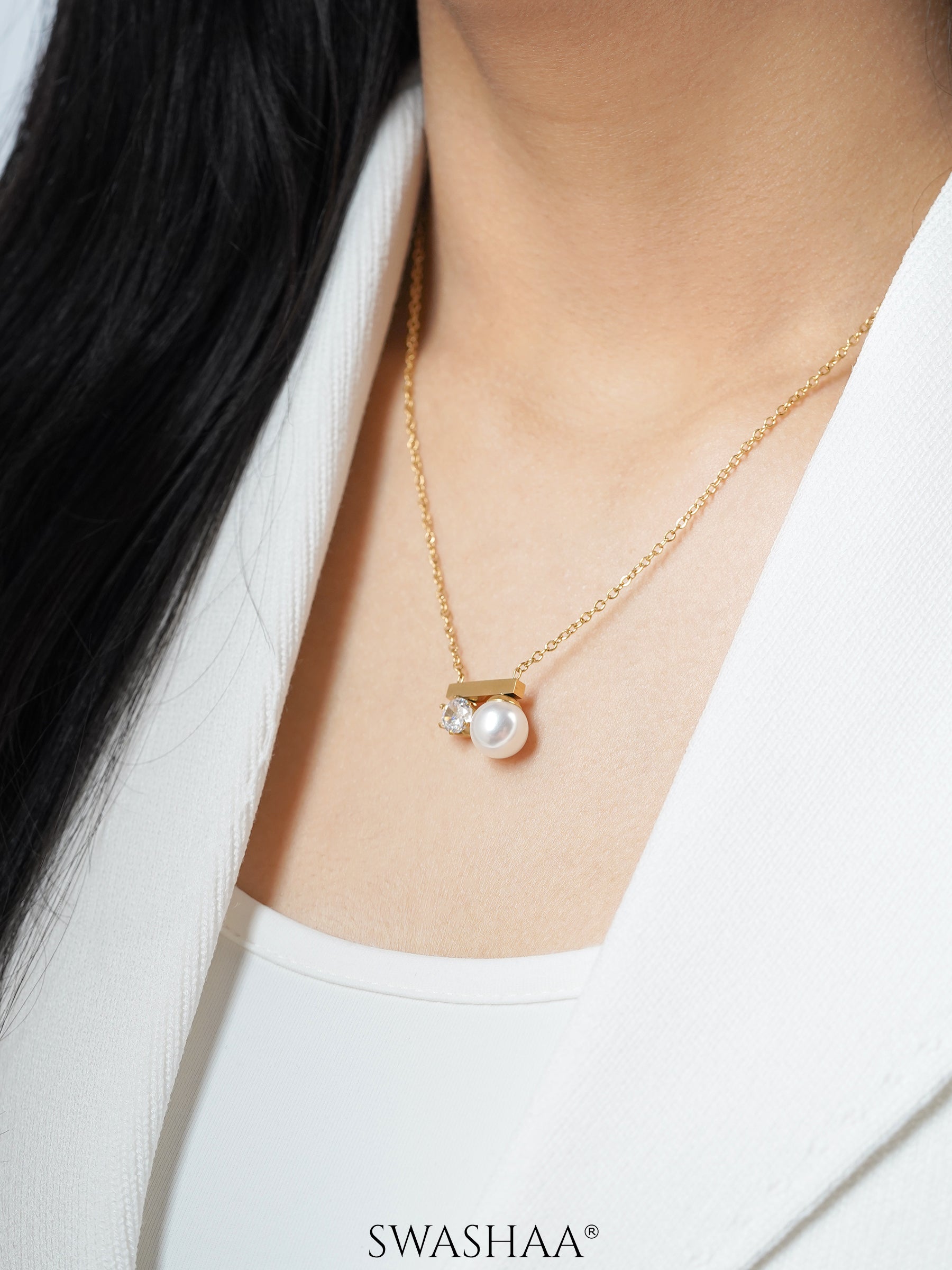 Luminous Pearl 18K Gold Plated Necklace