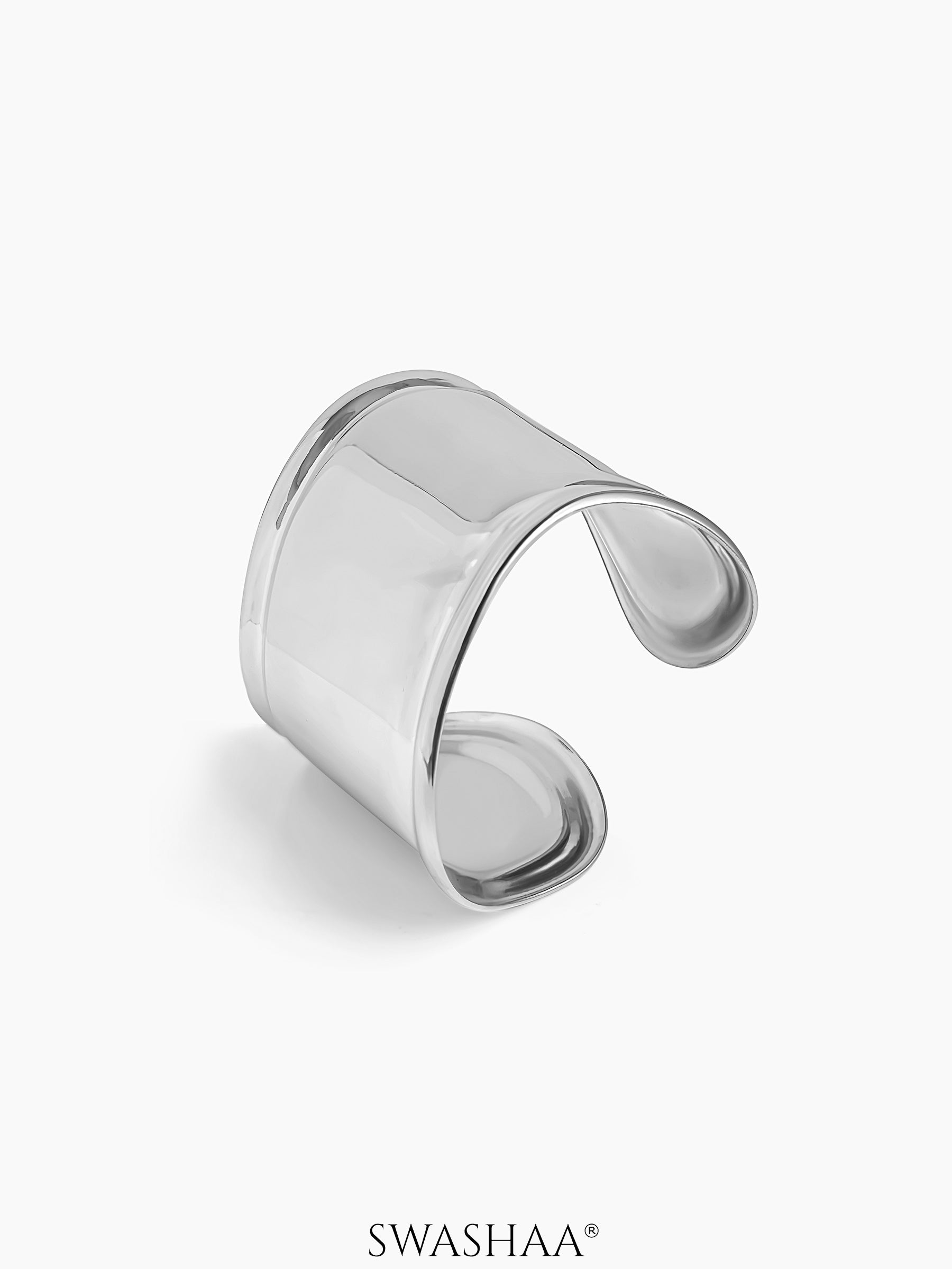 Lunava Bold Curve Cuff Bracelet Silver