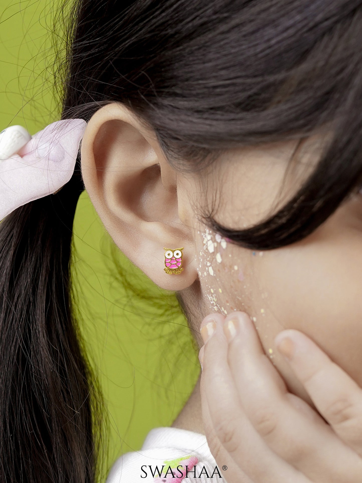 Mac Owl 18K Gold Plated Kid's Earrings