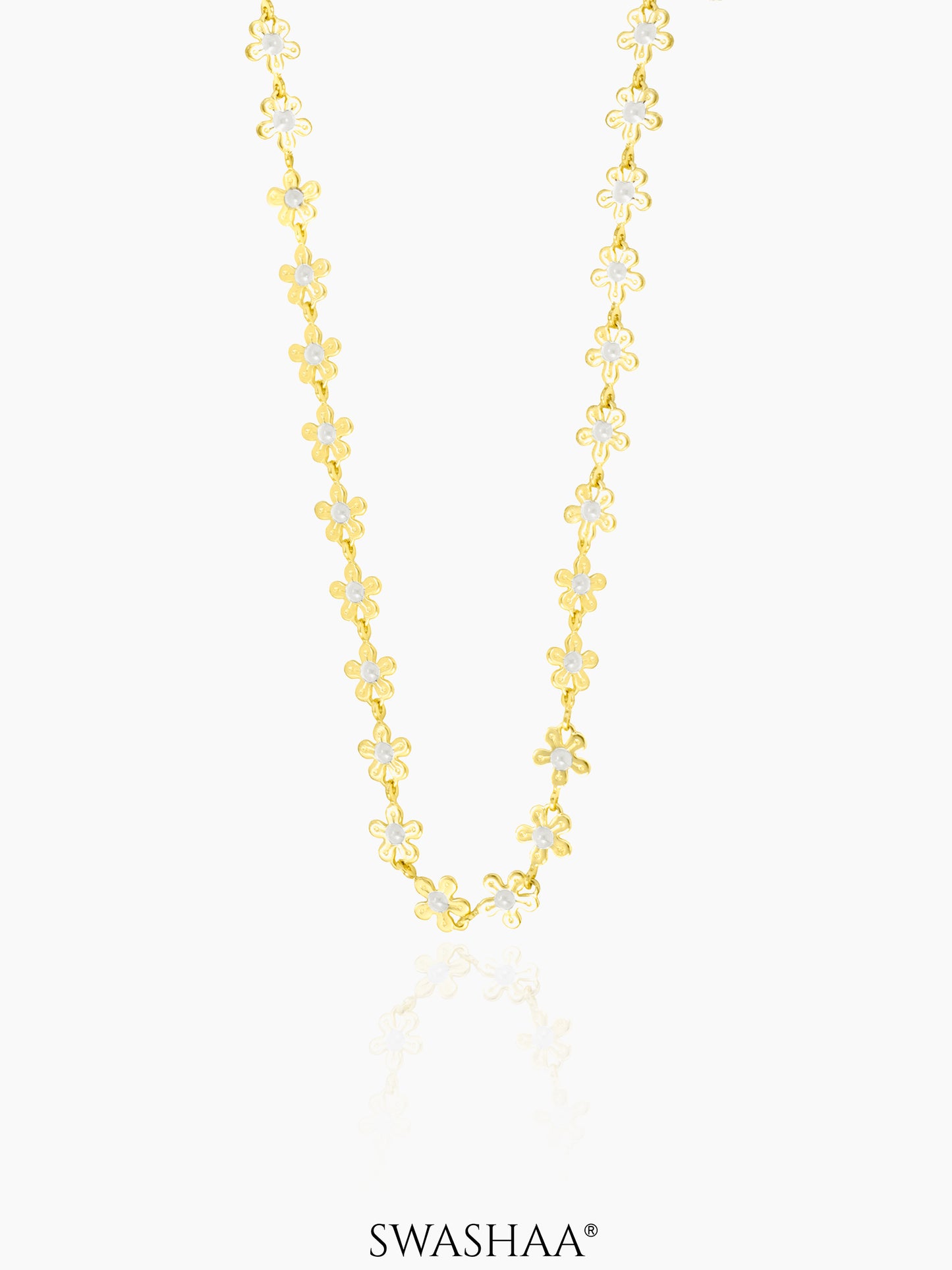 Madona 14K Gold Plated Necklace White - 14K Gold Plated
