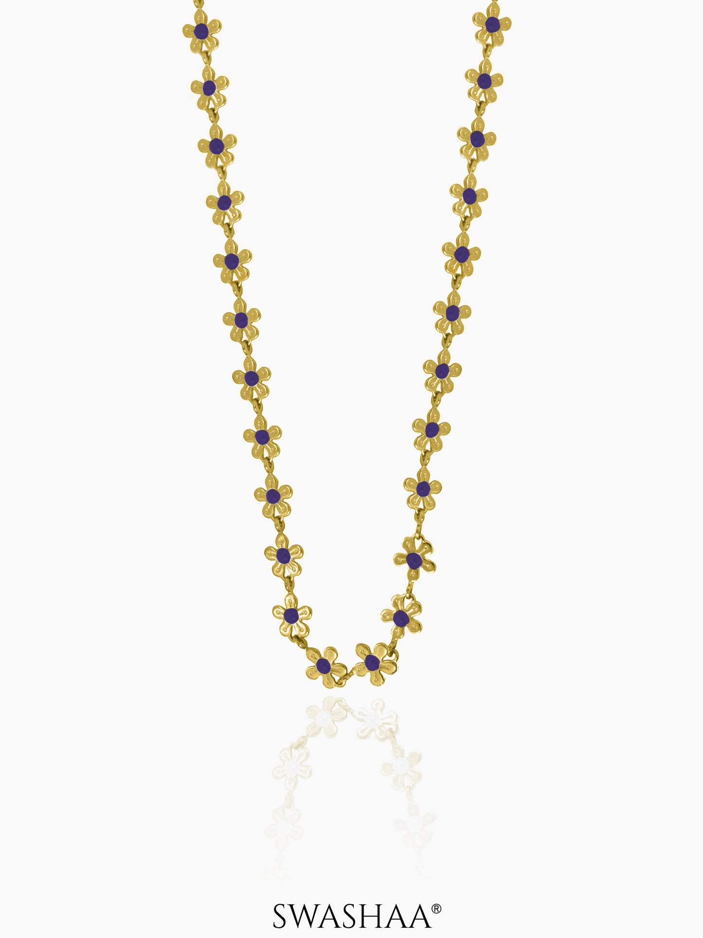 Madona 14K Gold Plated Necklace Blue - 14K Gold Plated