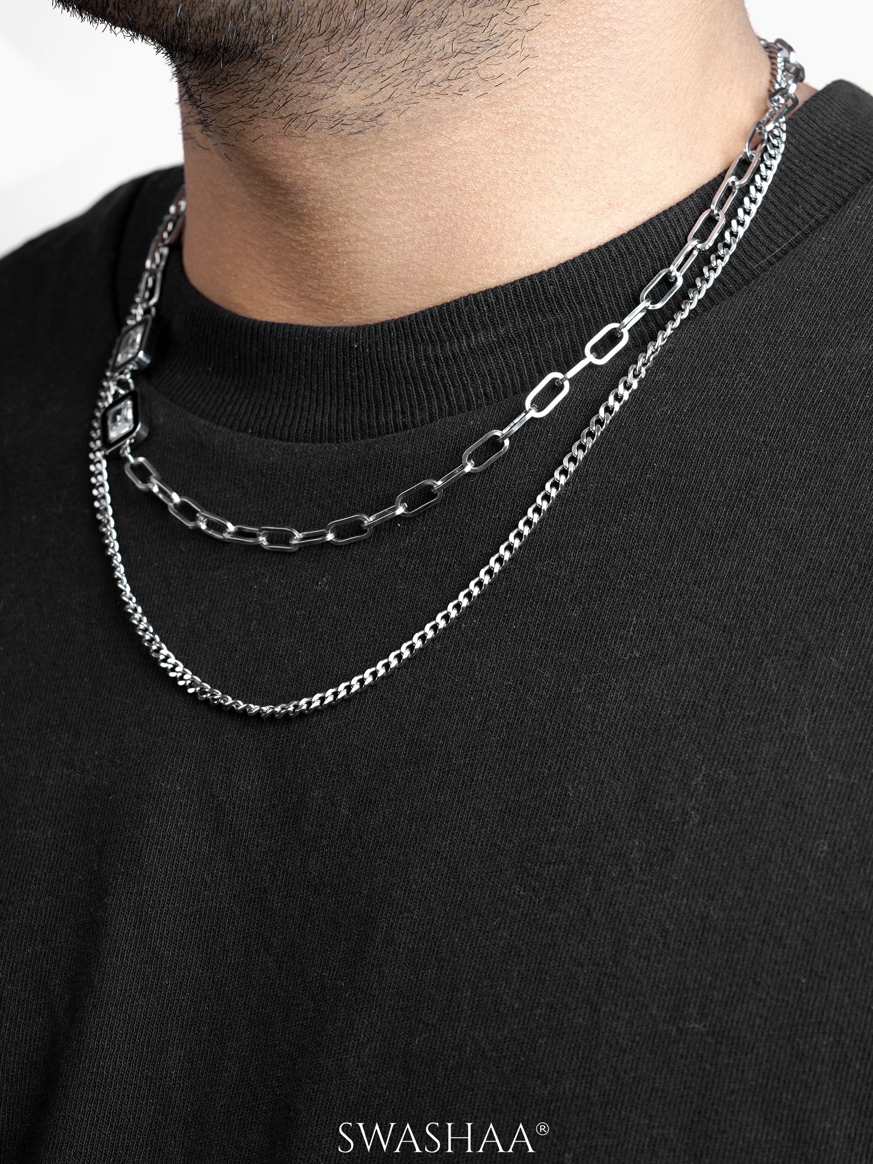 Maelin Solitaire Layered Men's Chain