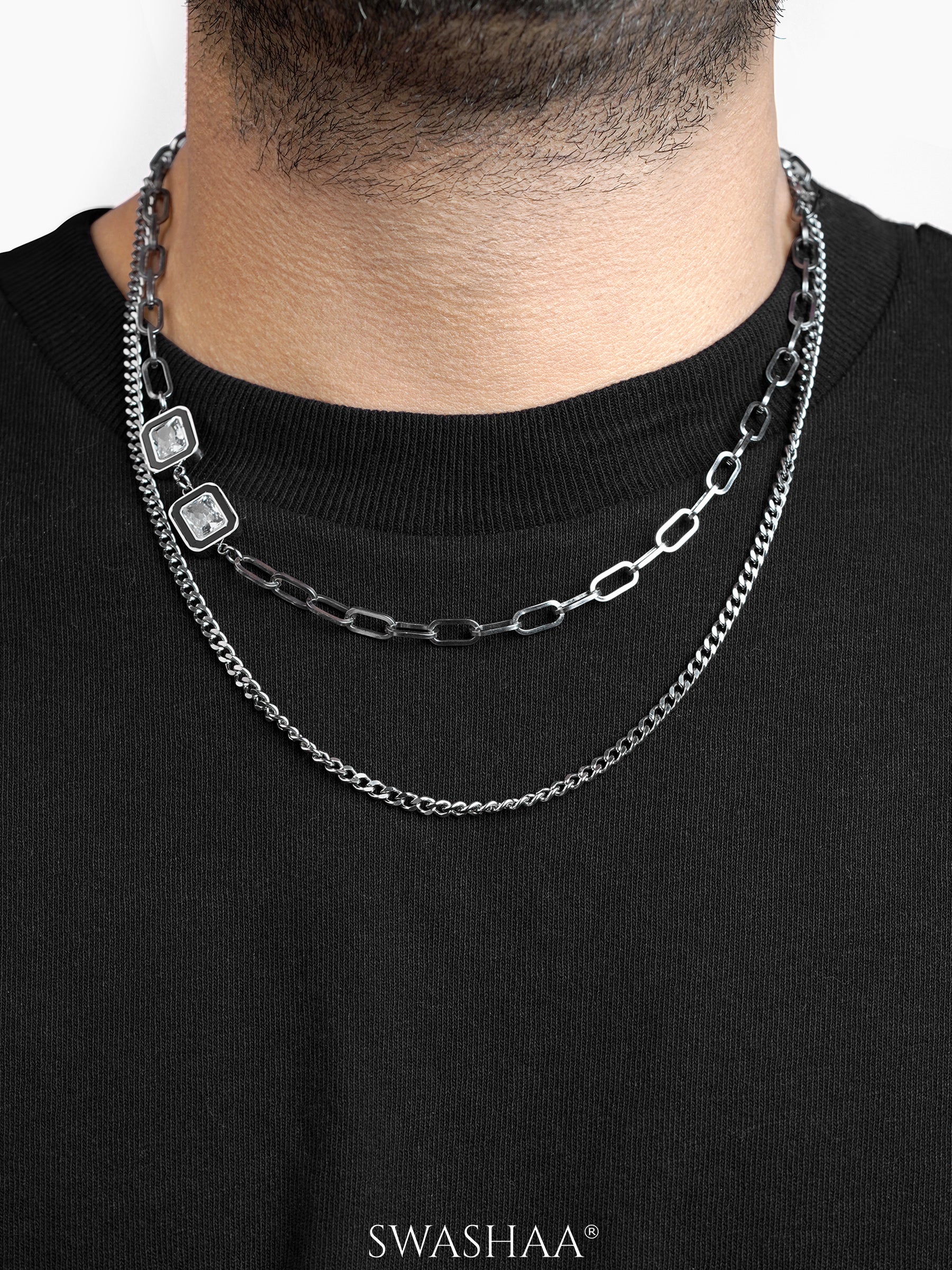 Maelin Solitaire Layered Men's Chain