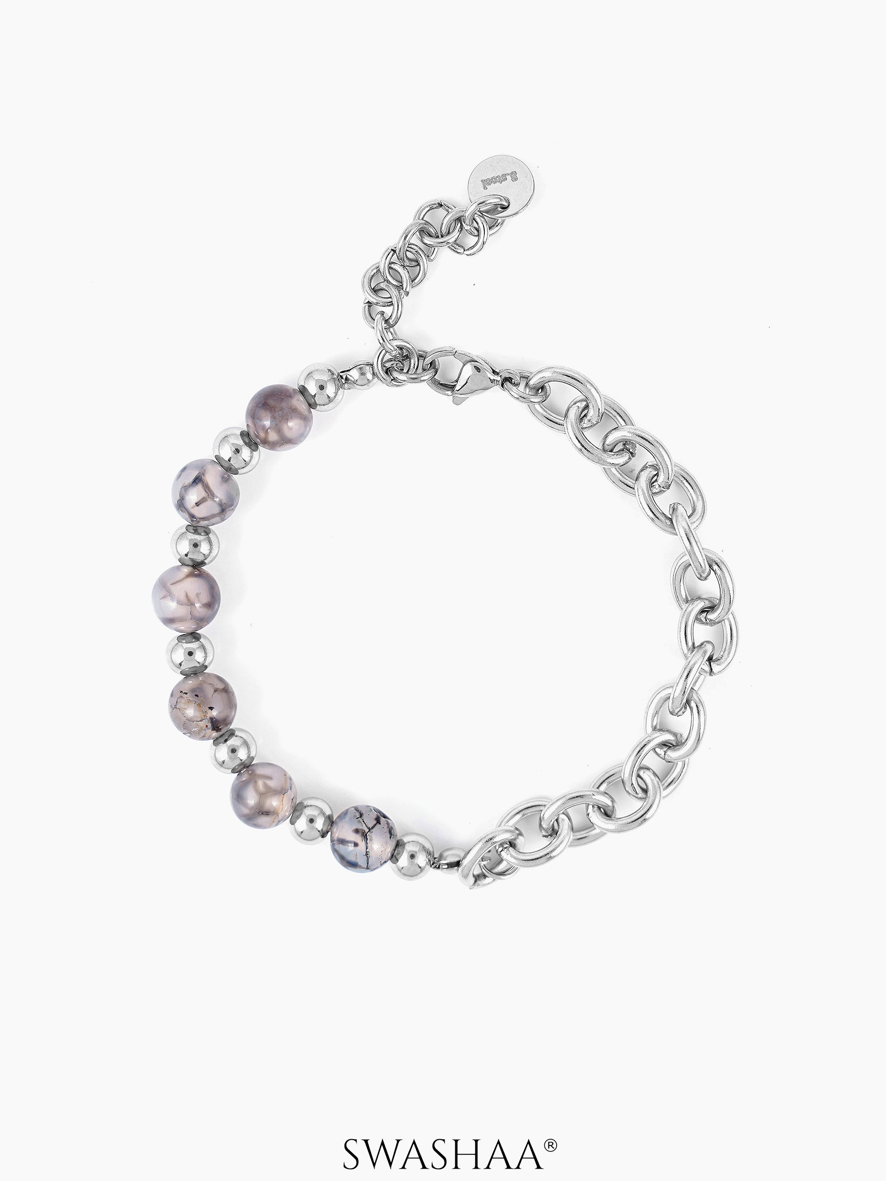 Malatya Men's Beaded Bracelet Silver