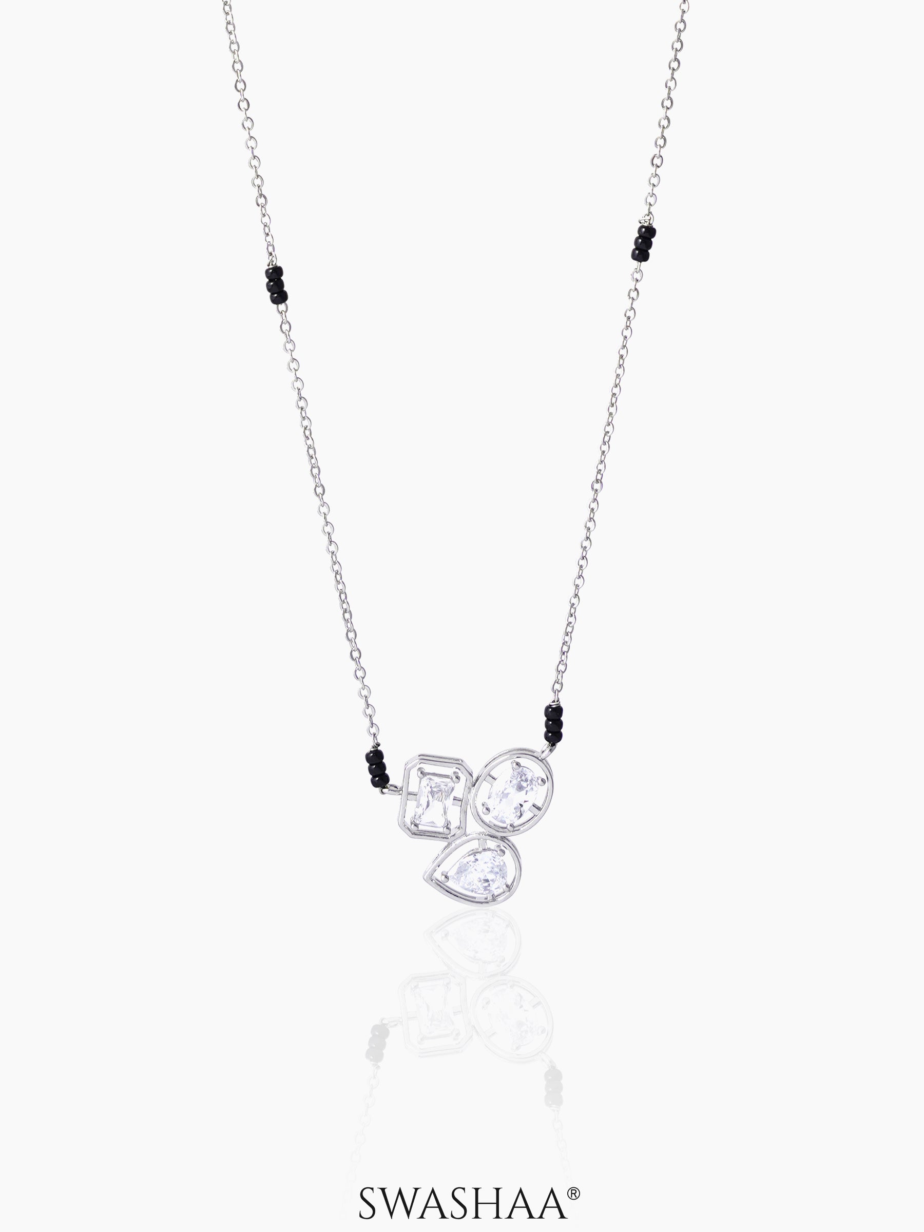 Malti Solitaire Silver Mangalsutra Silver