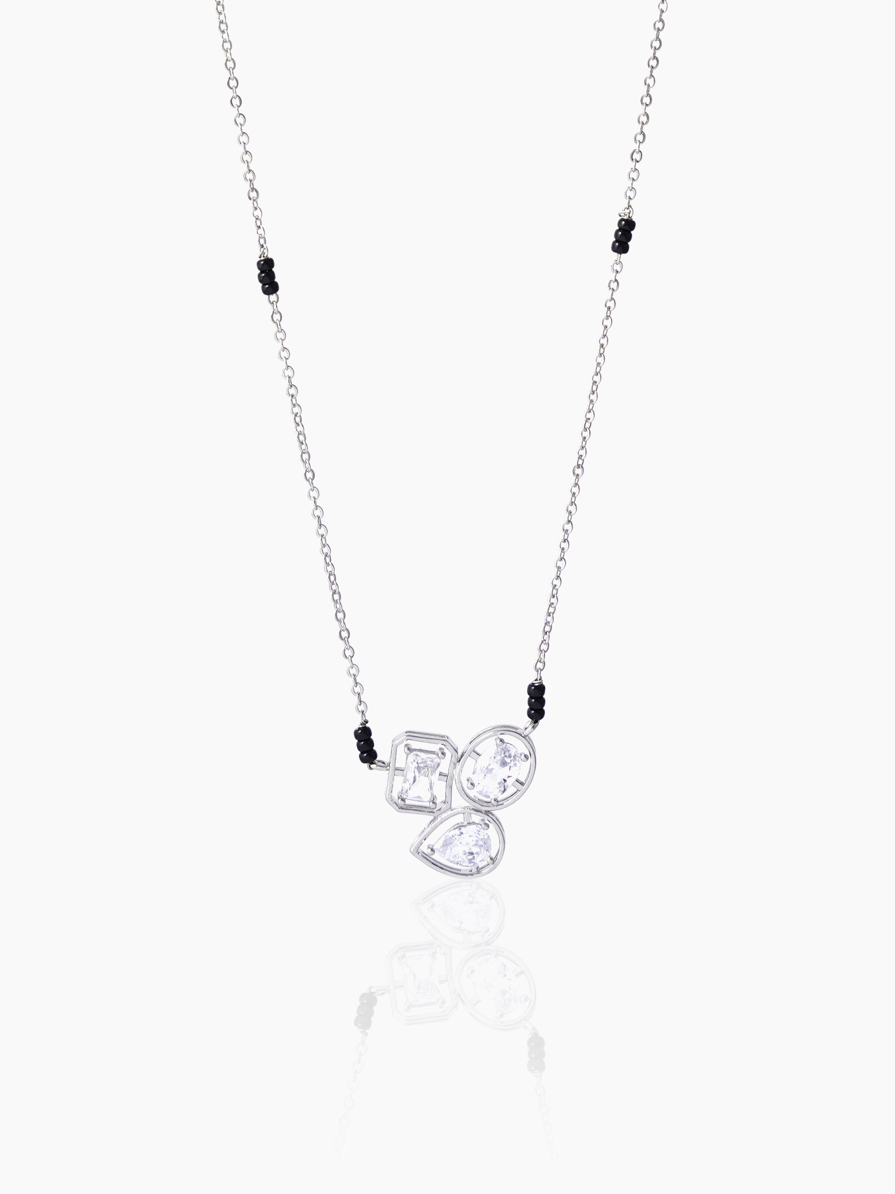 Malti Solitaire Silver Mangalsutra Silver