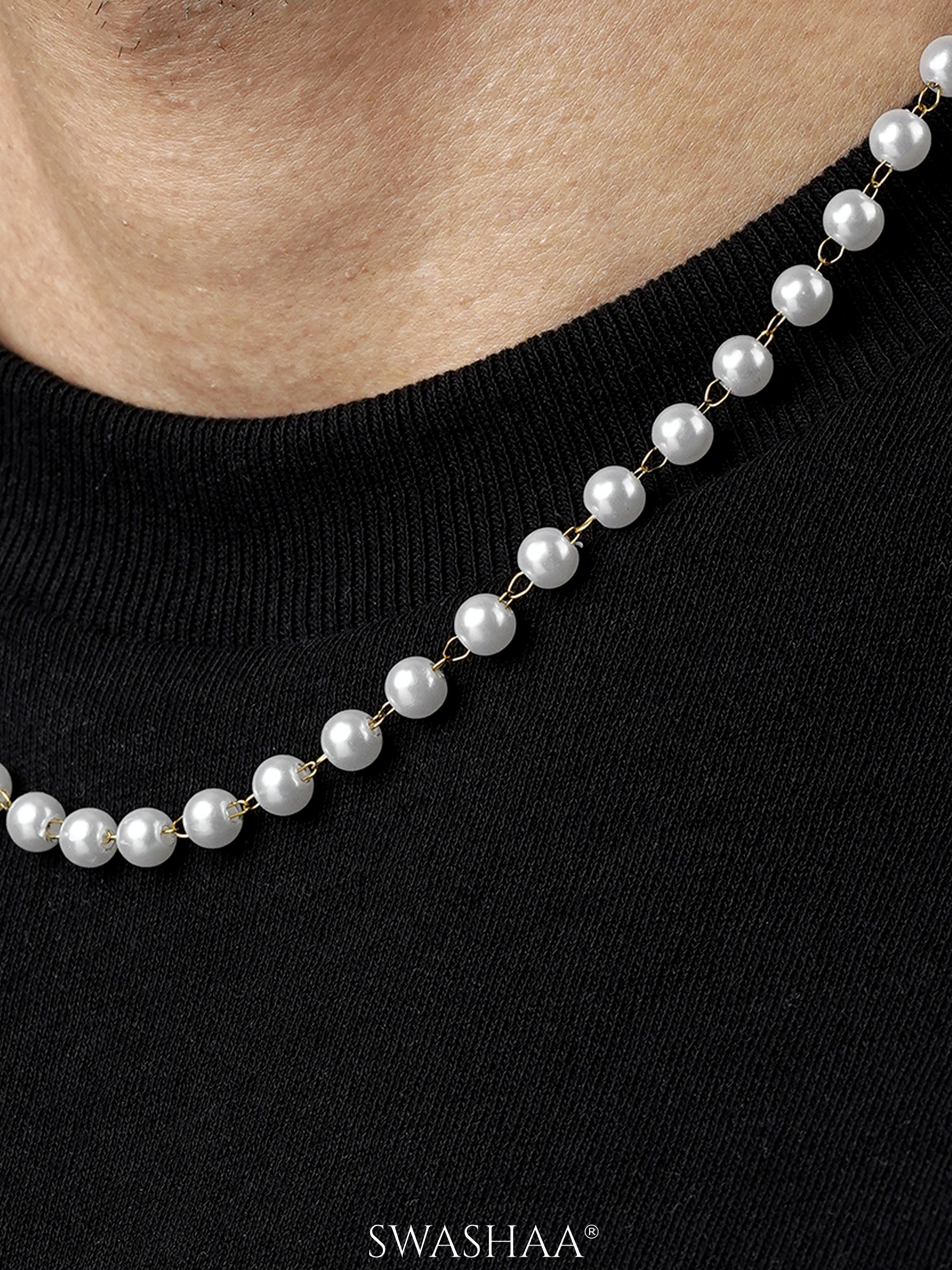 Manarch Pearls 18K Gold Plated Men's Necklace Chain