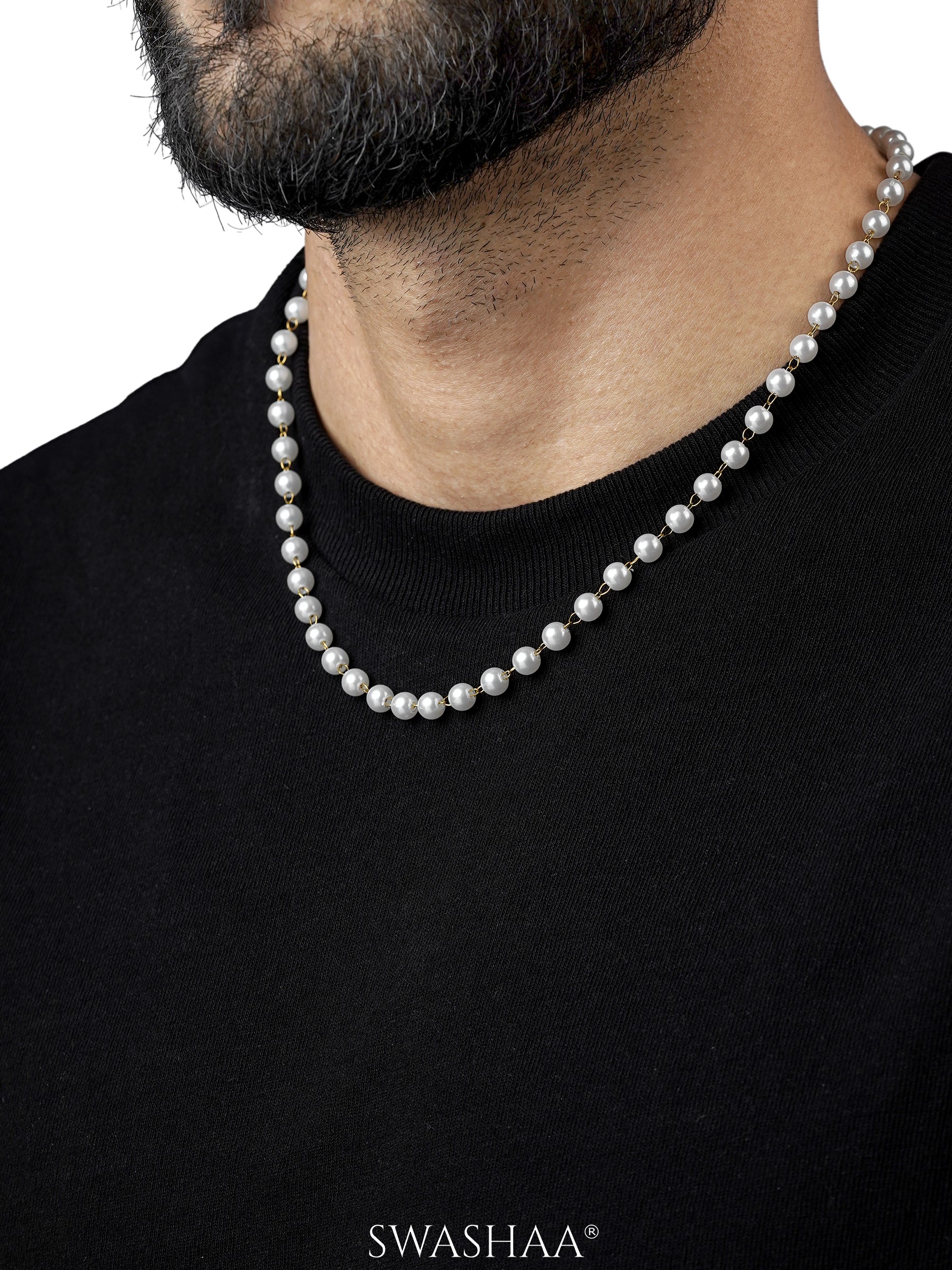 Manarch Pearls 18K Gold Plated Men's Necklace Chain