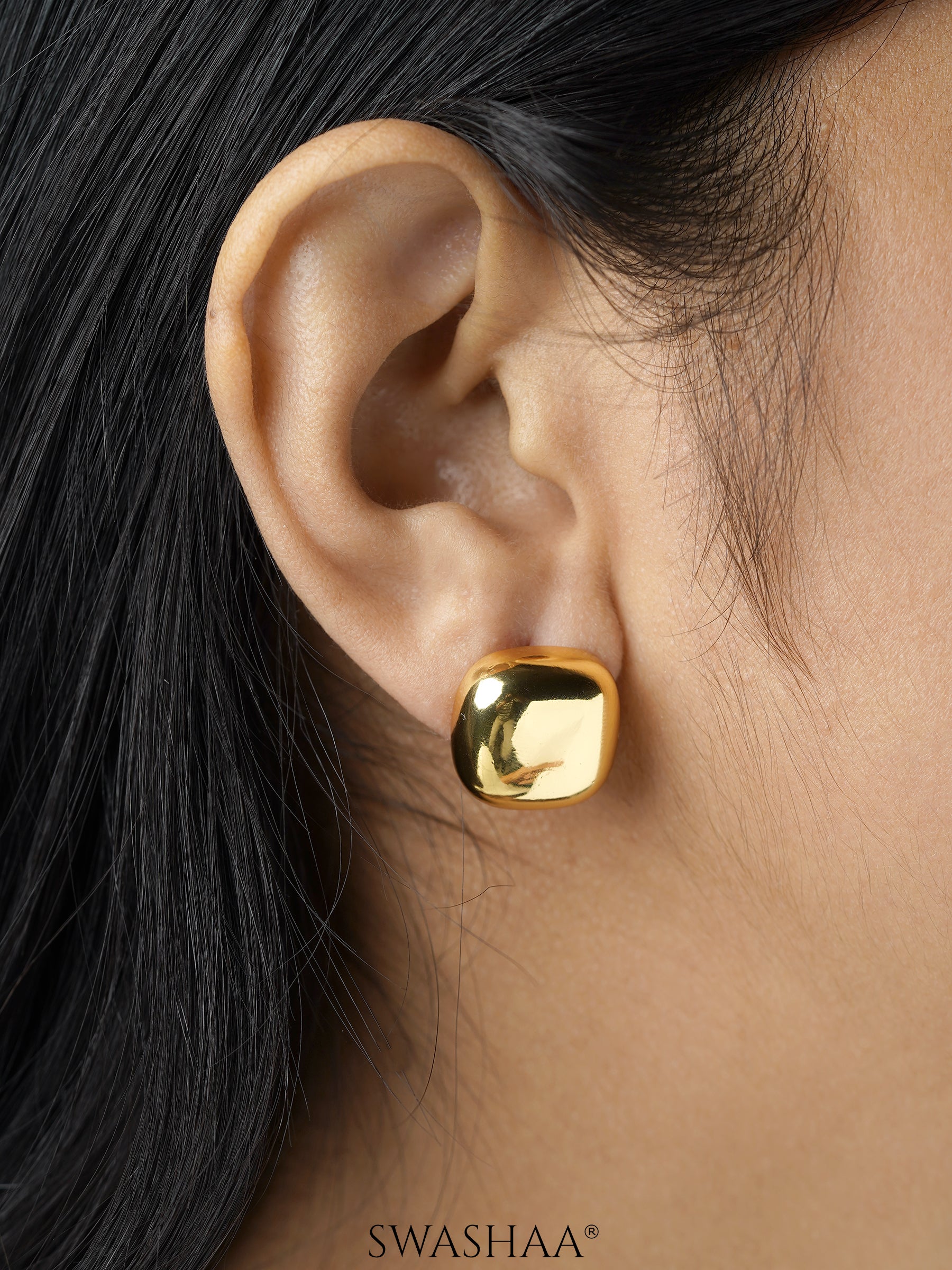 Maple 18K Gold Plated Stud Earrings