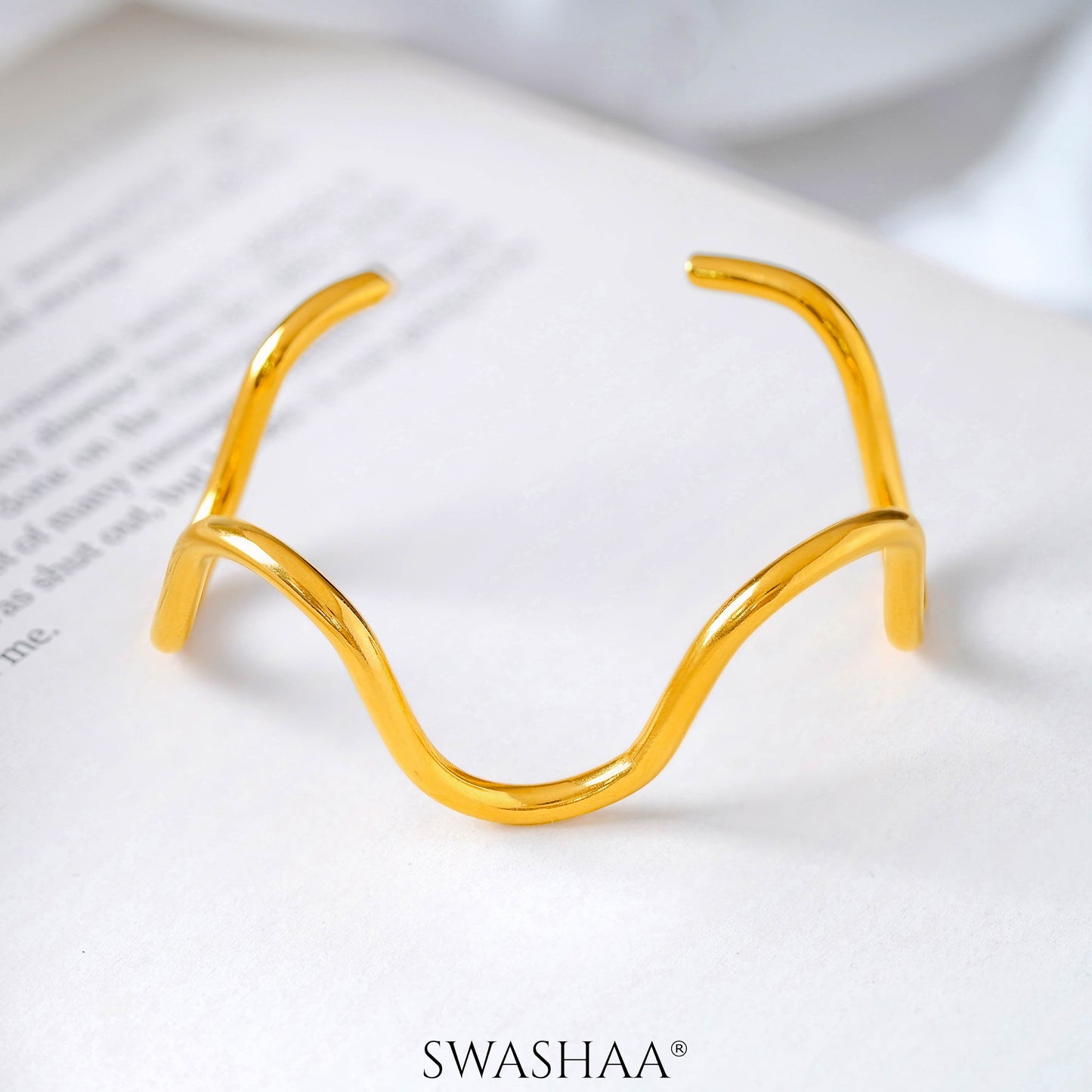 Marcella 18K Gold Plated Cuff Kada Bracelet