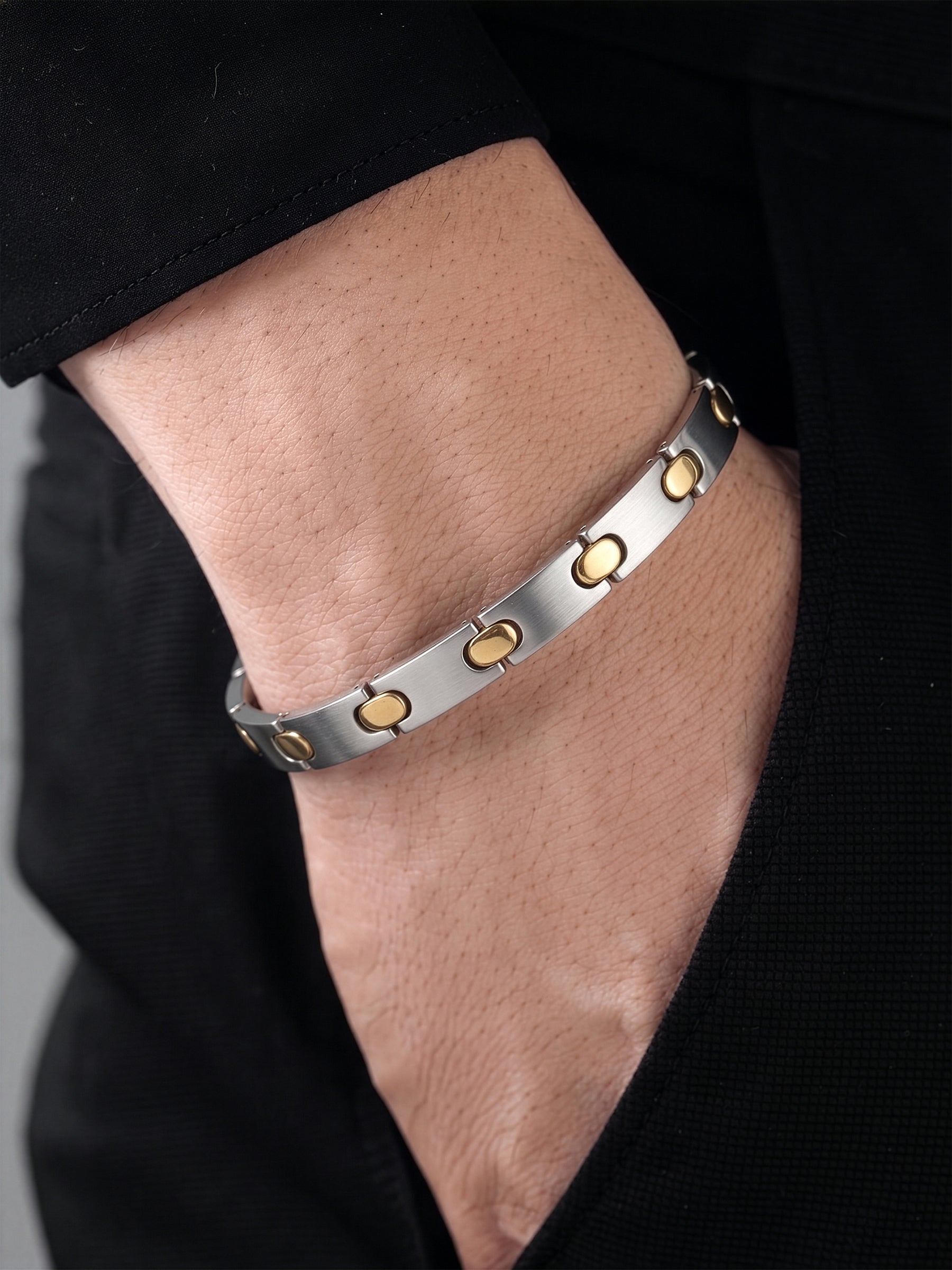 Marek Link Silver - 18K Gold Plated Men's Bracelet