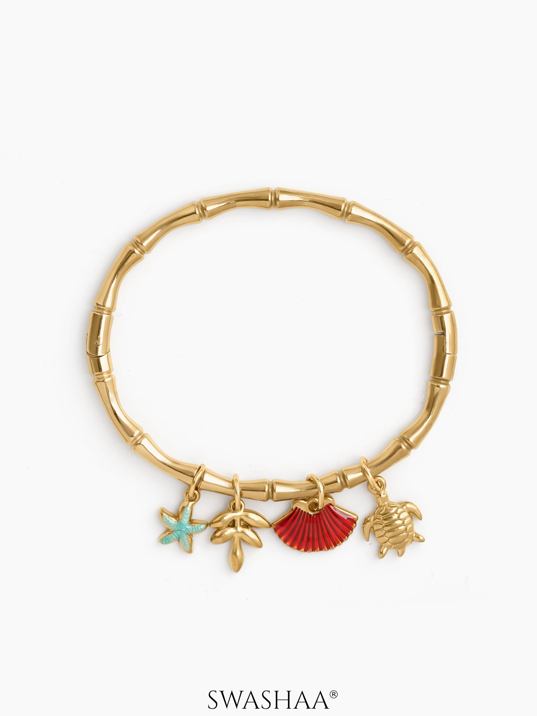 Mariel Ocean Charms band Bracelet 18K Gold Plated