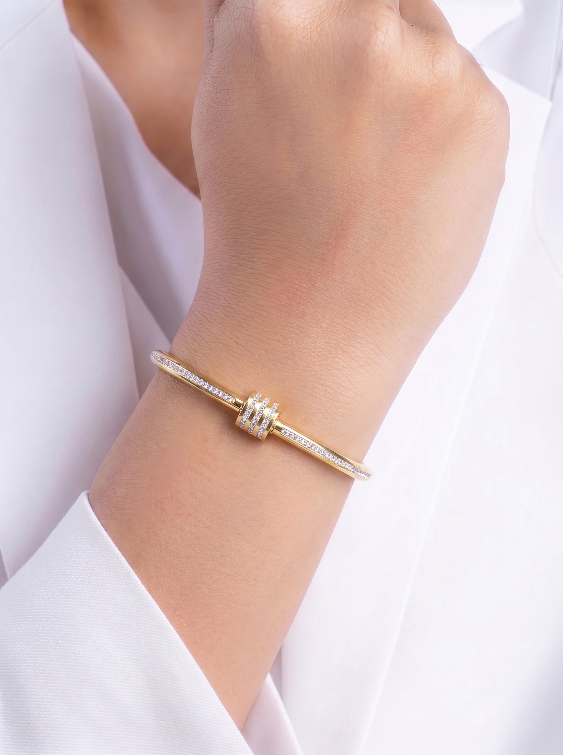 Marola Diamond 18K Gold Plated Wrist Band Bracelet
