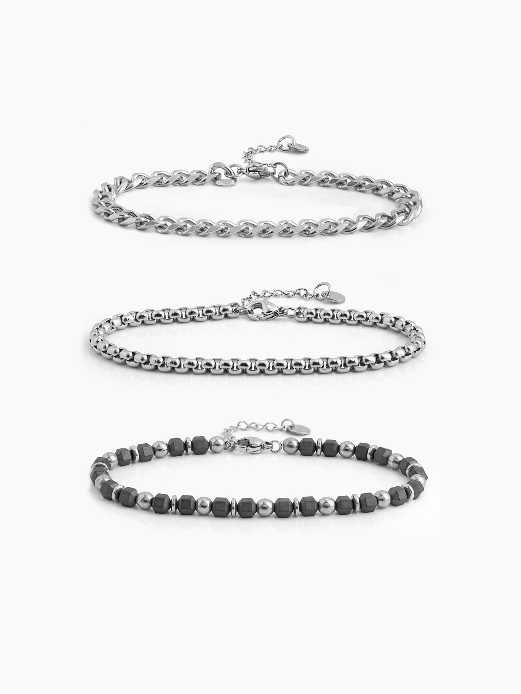 Marvex Classic Men's Bracelet Set Silver