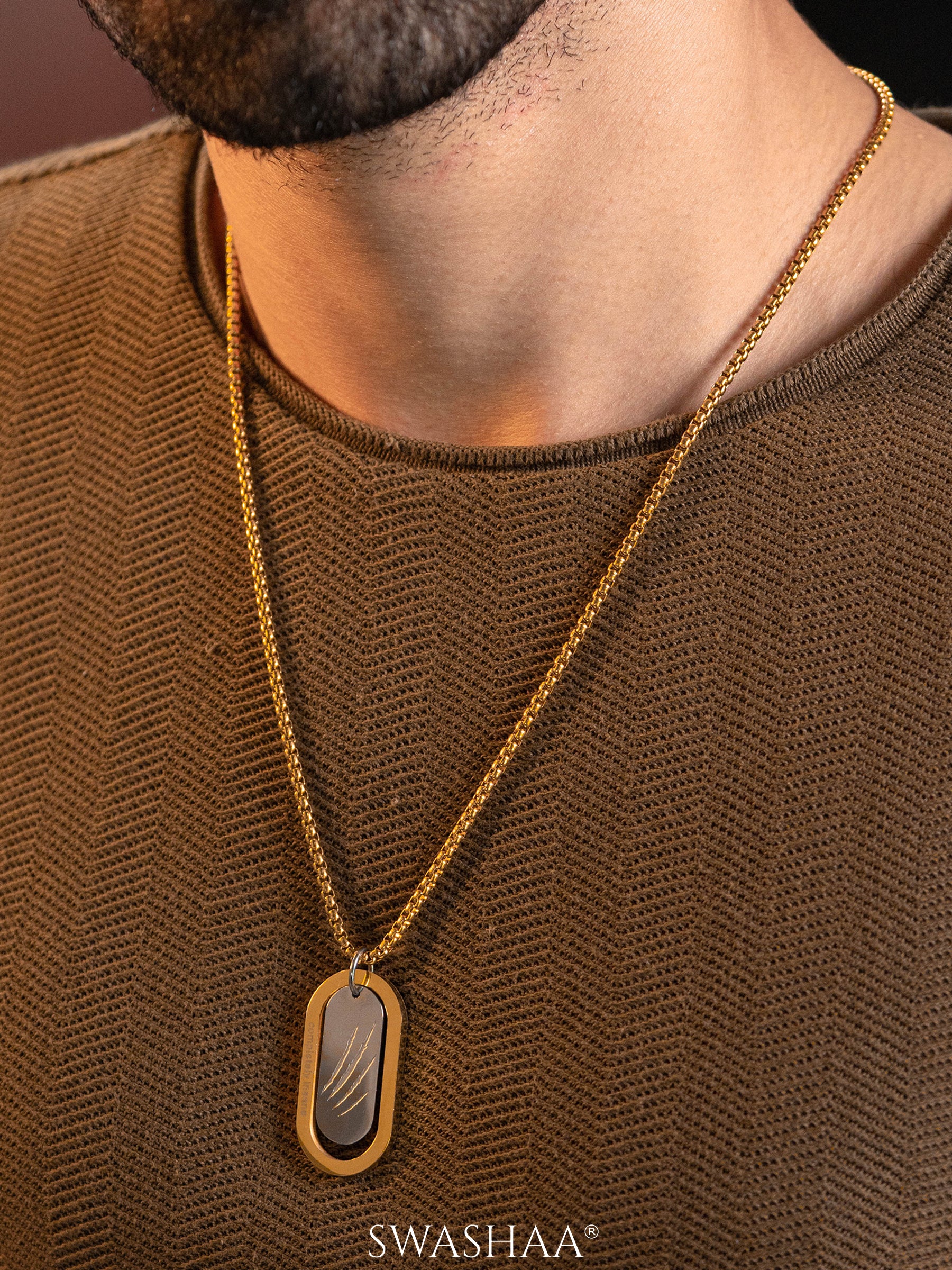 Matej 18K Gold Plated Men's Chain Pendant