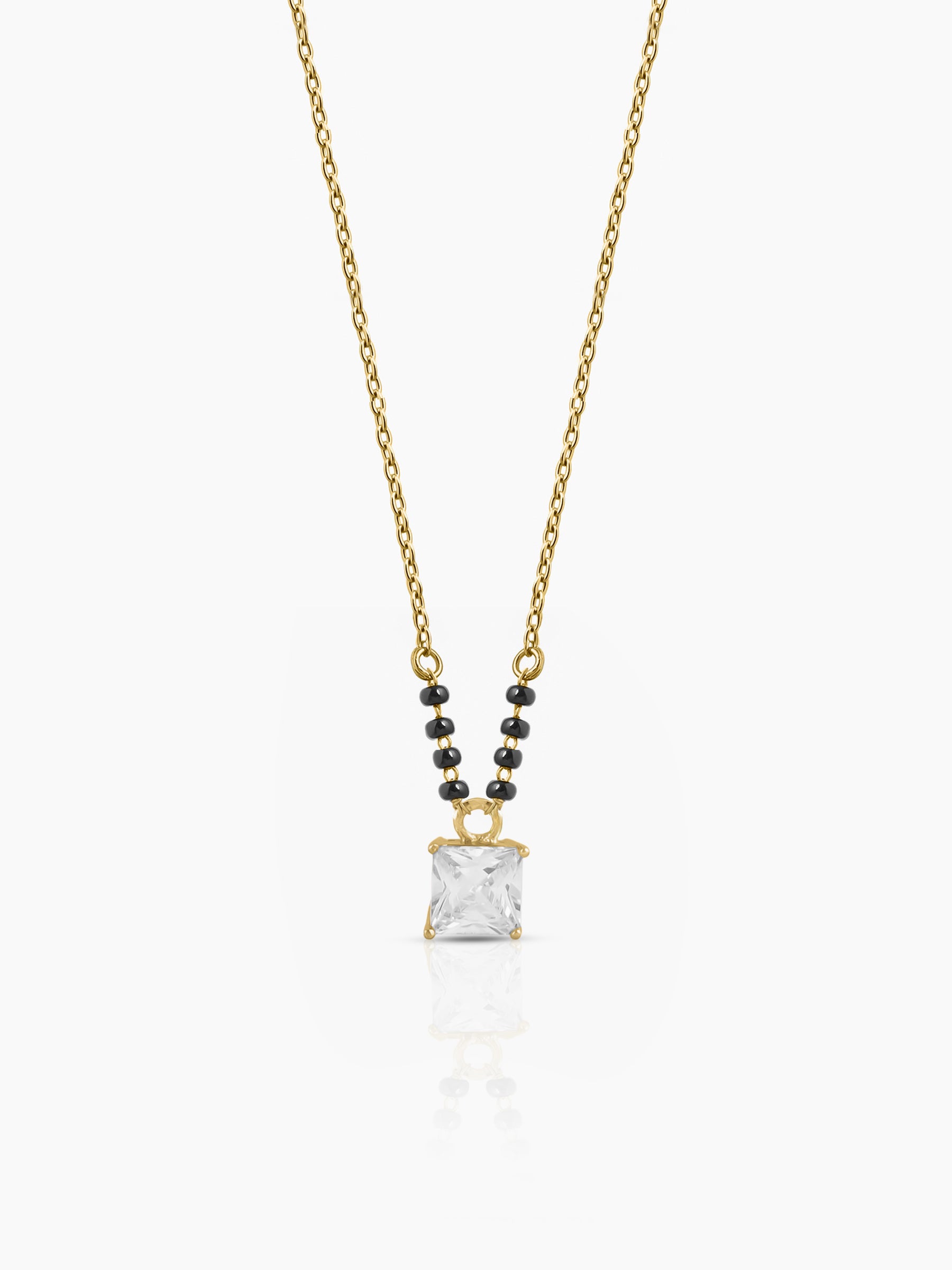 Mehali Princess Square 18K Gold Plated Solitaire Mangalsutra Gold