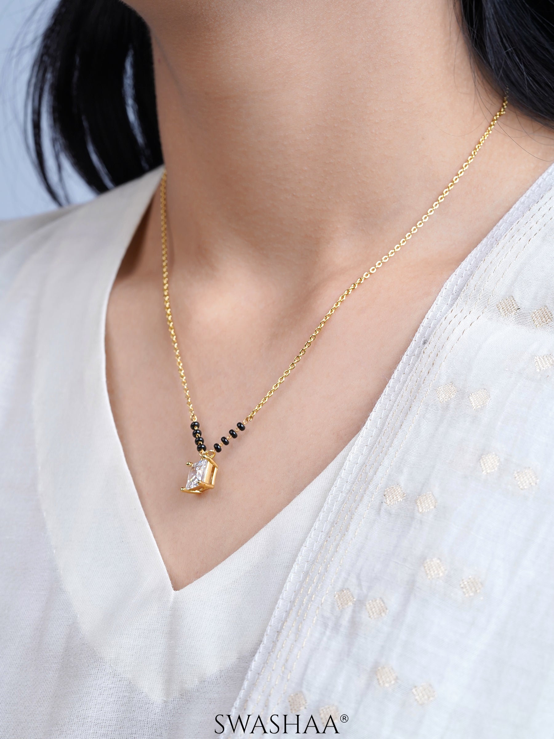 Mehali Princess Square Solitaire Mangalsutra