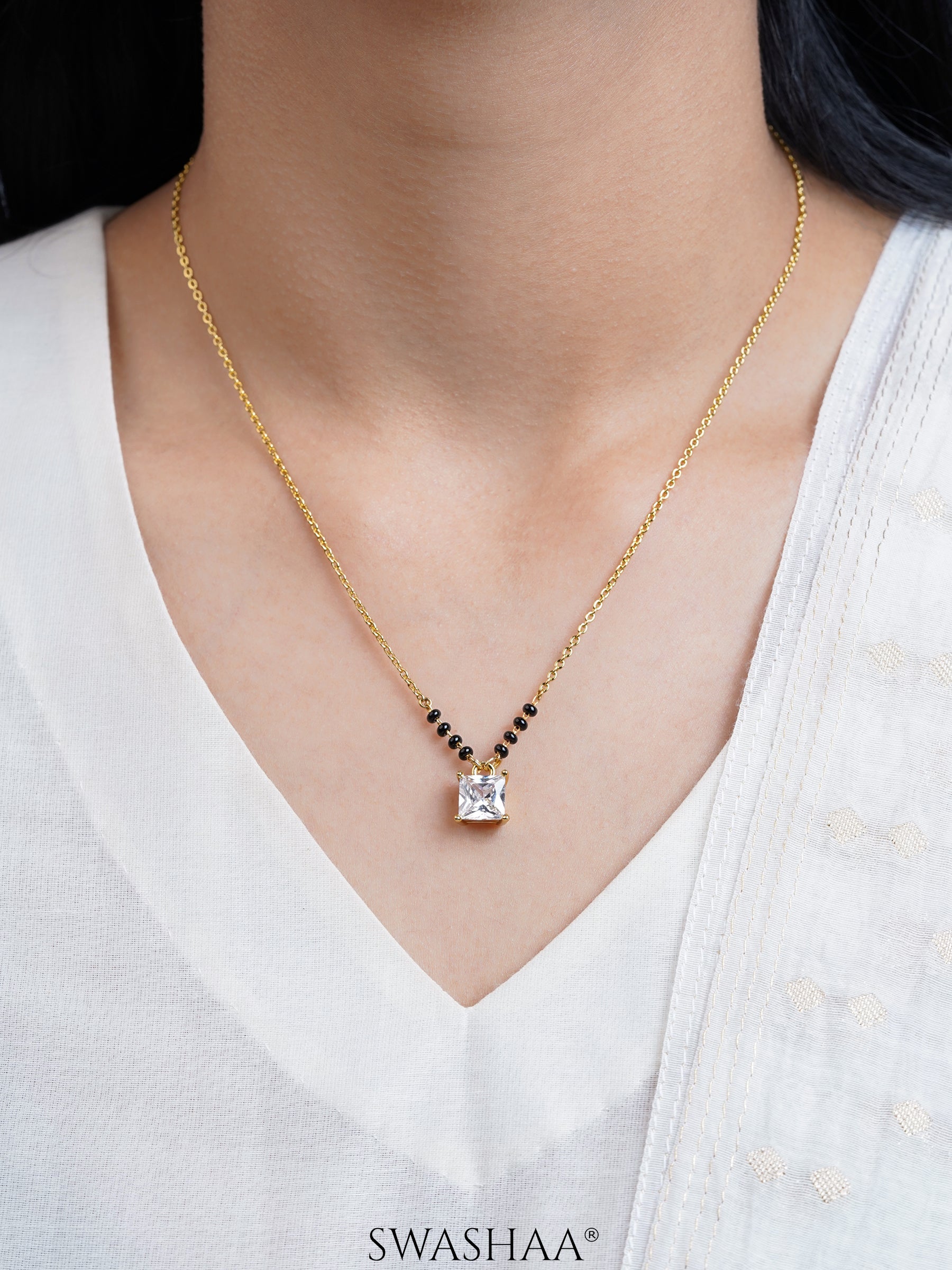 Mehali Princess Square Solitaire Mangalsutra