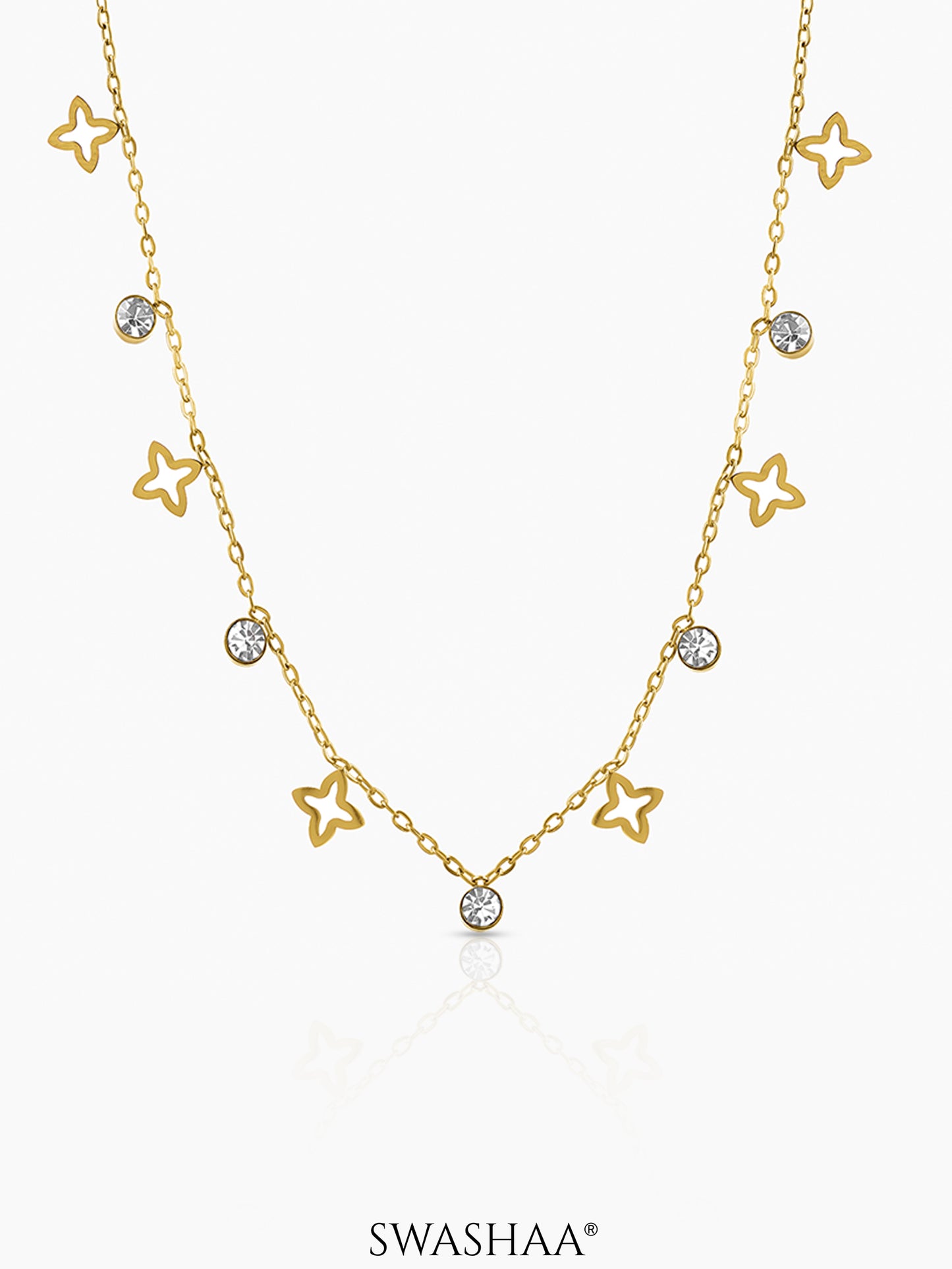 Mella Clover 18K Gold Plated Choker Necklace Gold