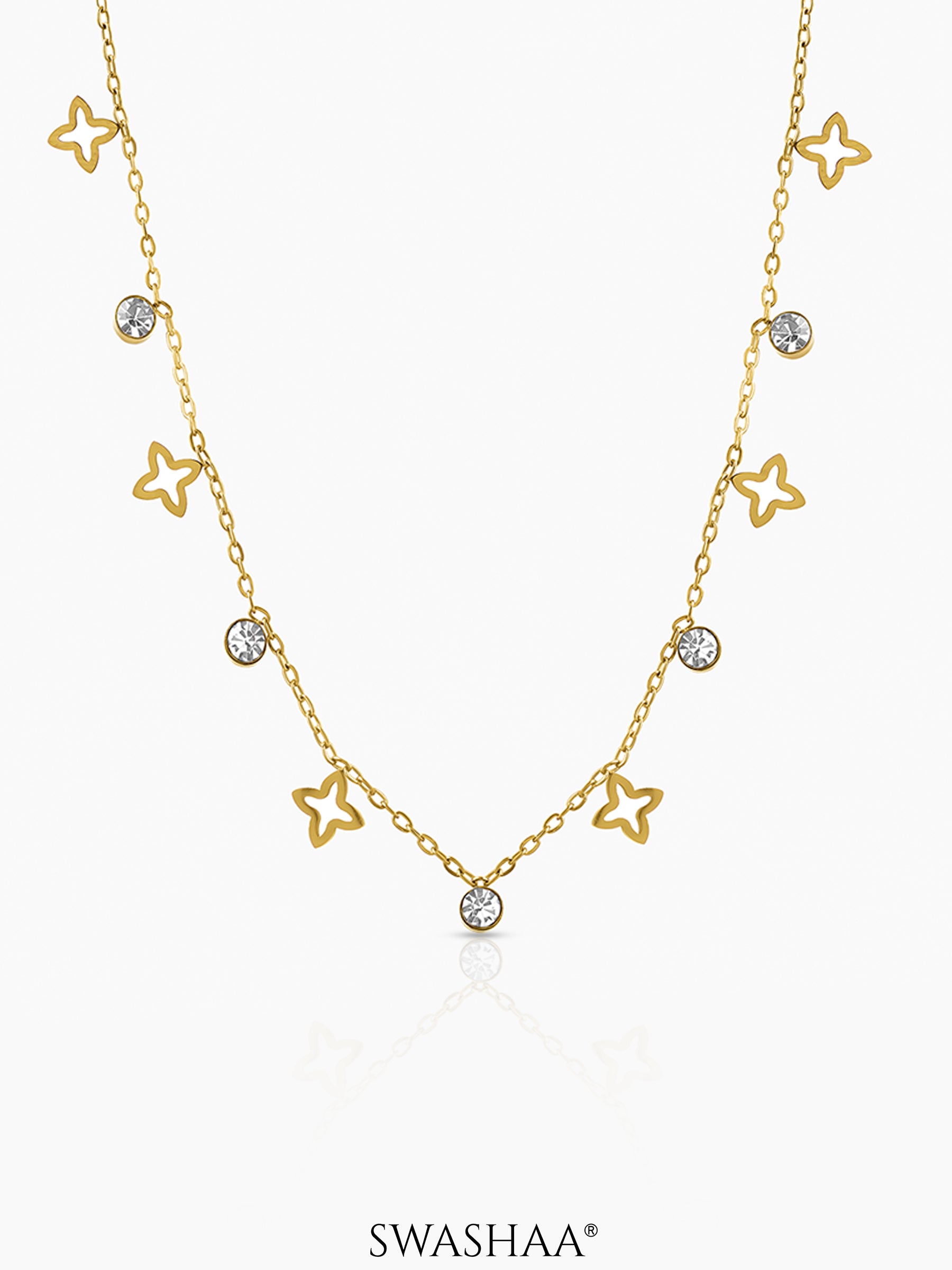 Mella Clover 18K Gold Plated Choker Necklace Gold