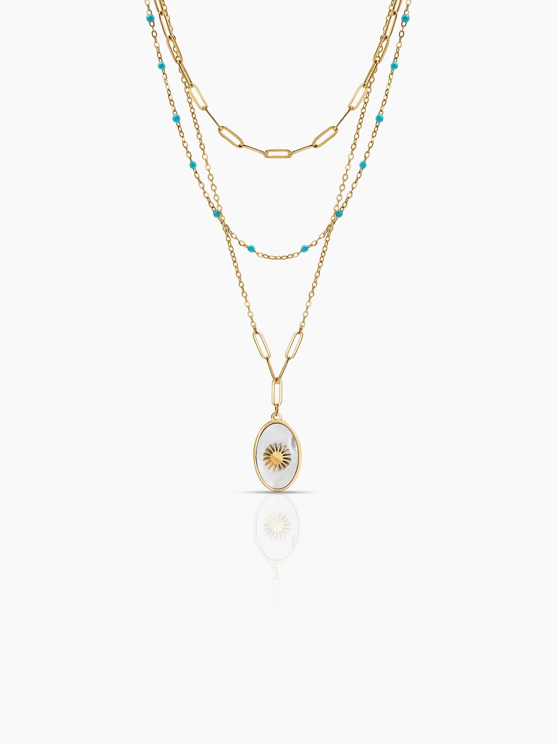 Mirava Pearl Layered Necklace Gold