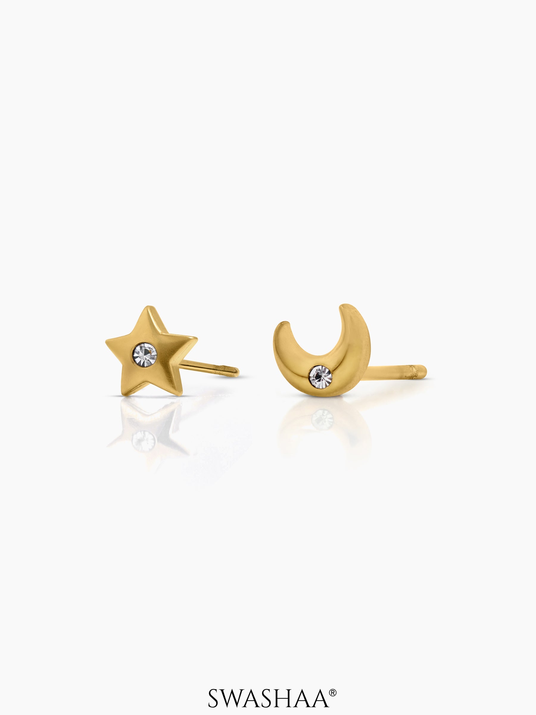 Moonstar Spark 18K Gold Plated Women's Stud Earrings