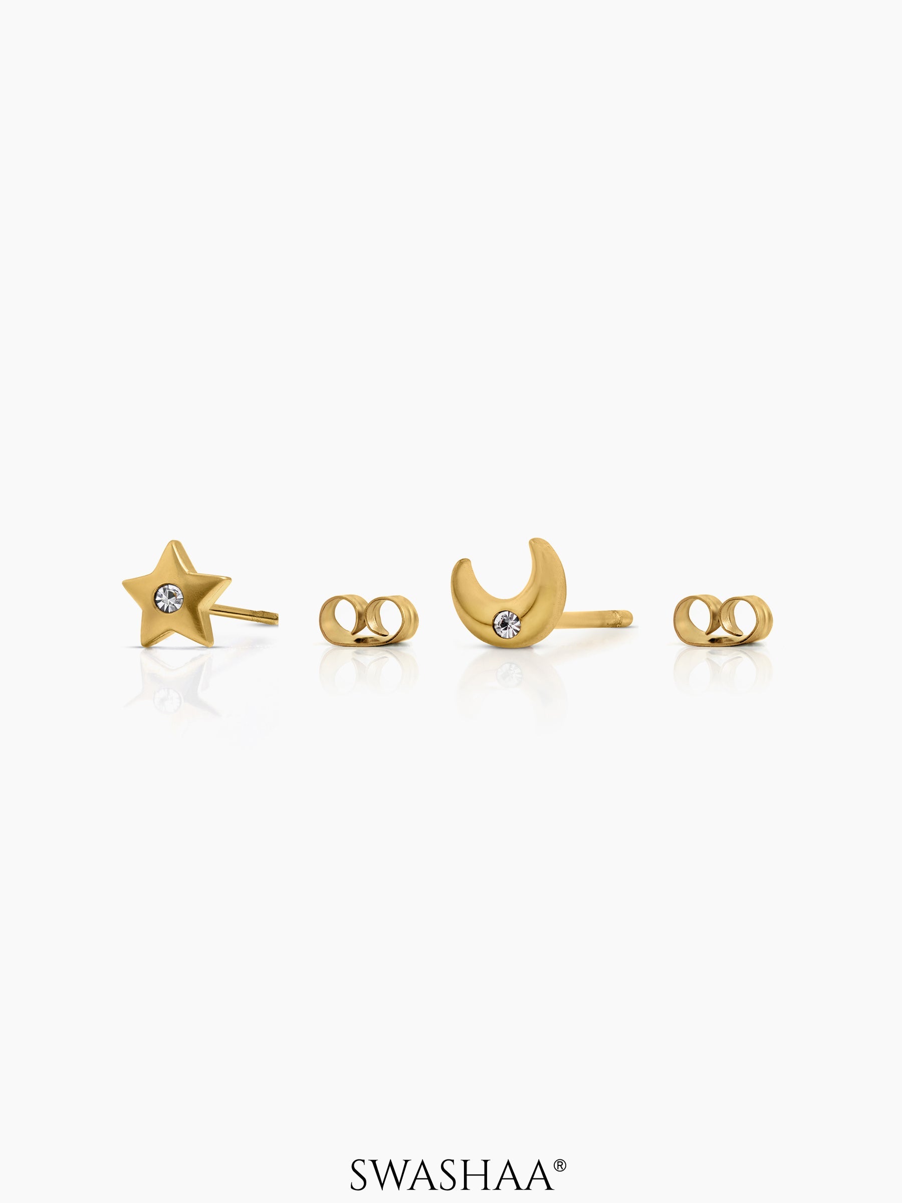 Moonstar Spark 18K Gold Plated Kid's Earrings Gold