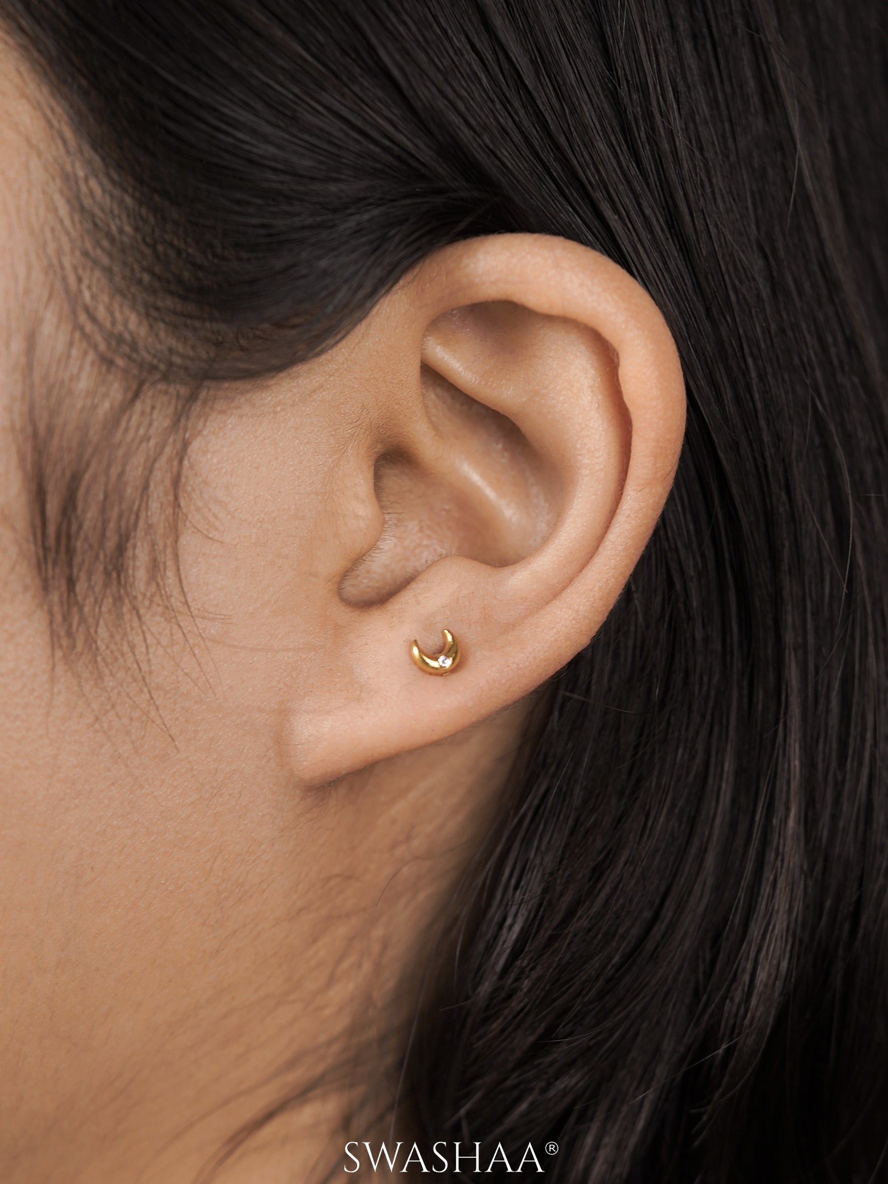 Moonstar Spark 18K Gold Plated Women's Stud Earrings