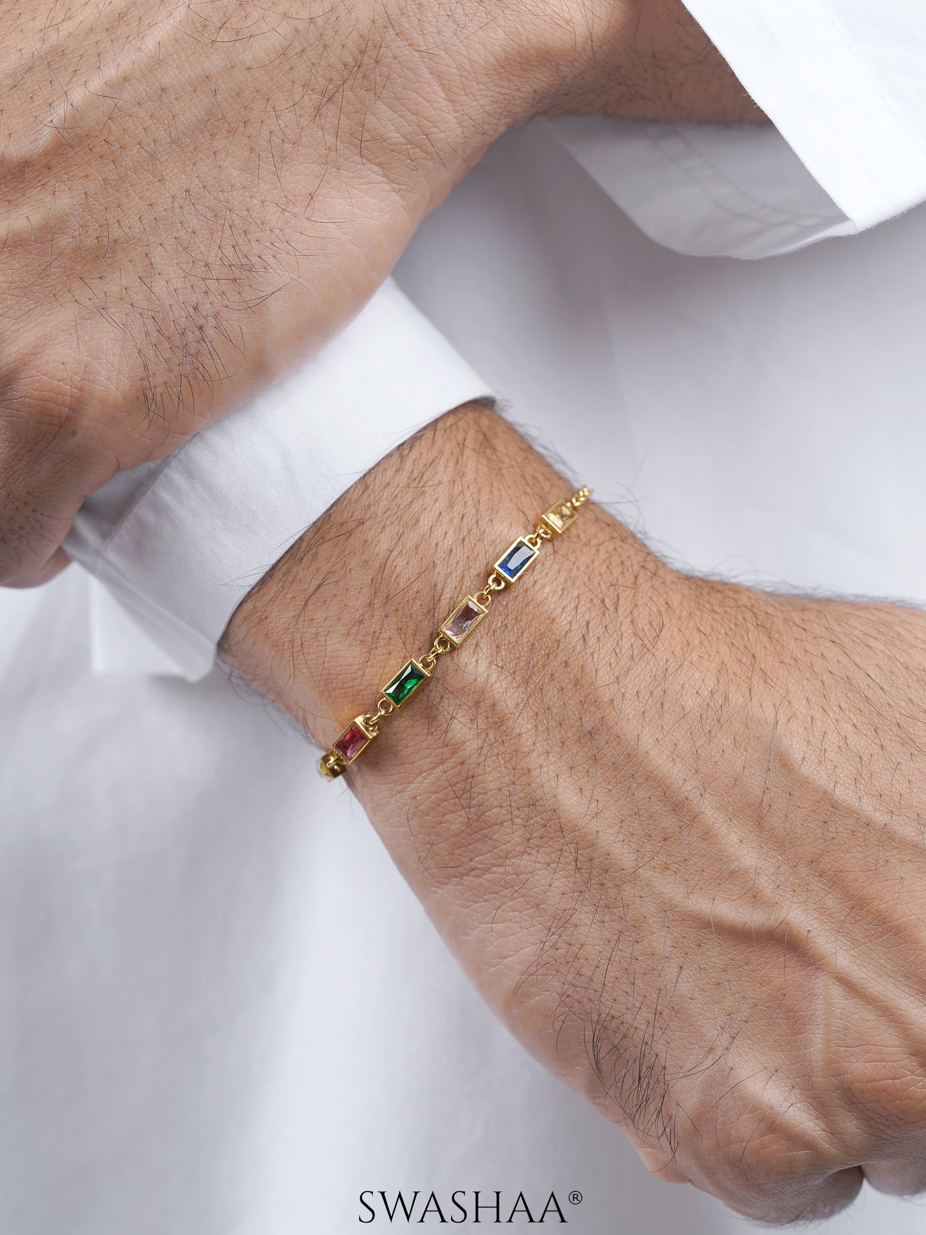 Multi Stone Men's Bracelet