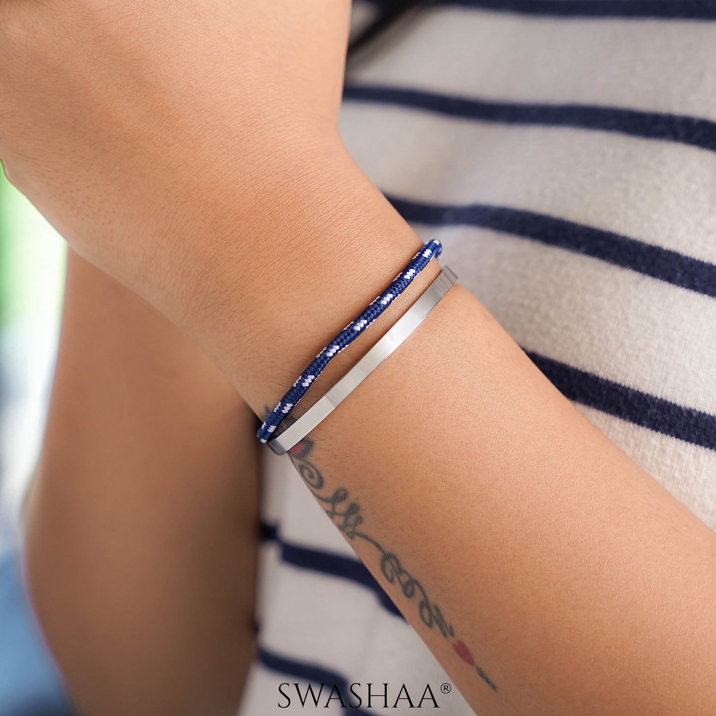 Unan Women's Rope Bracelet Blue - White