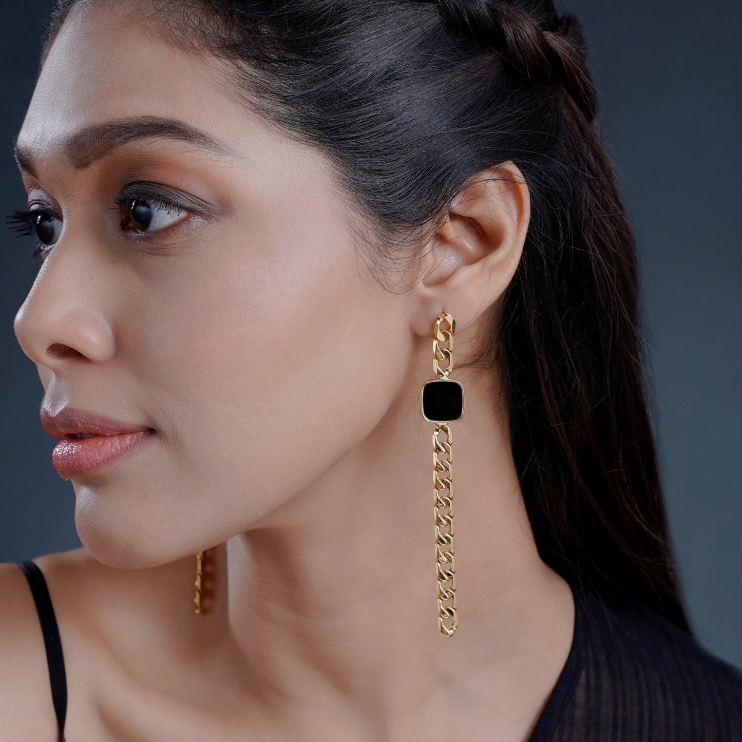 Nichole Chain 18K Gold Plated Earrings Gold