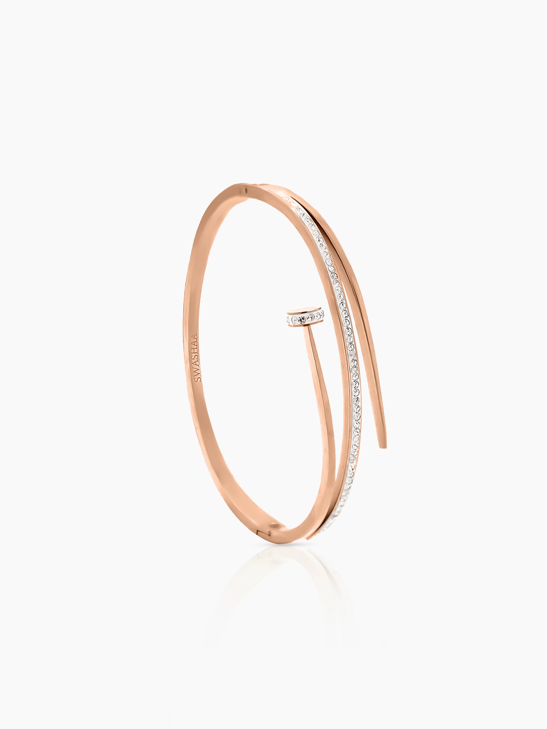 Nail Rosegold Plated Studded Bracelet