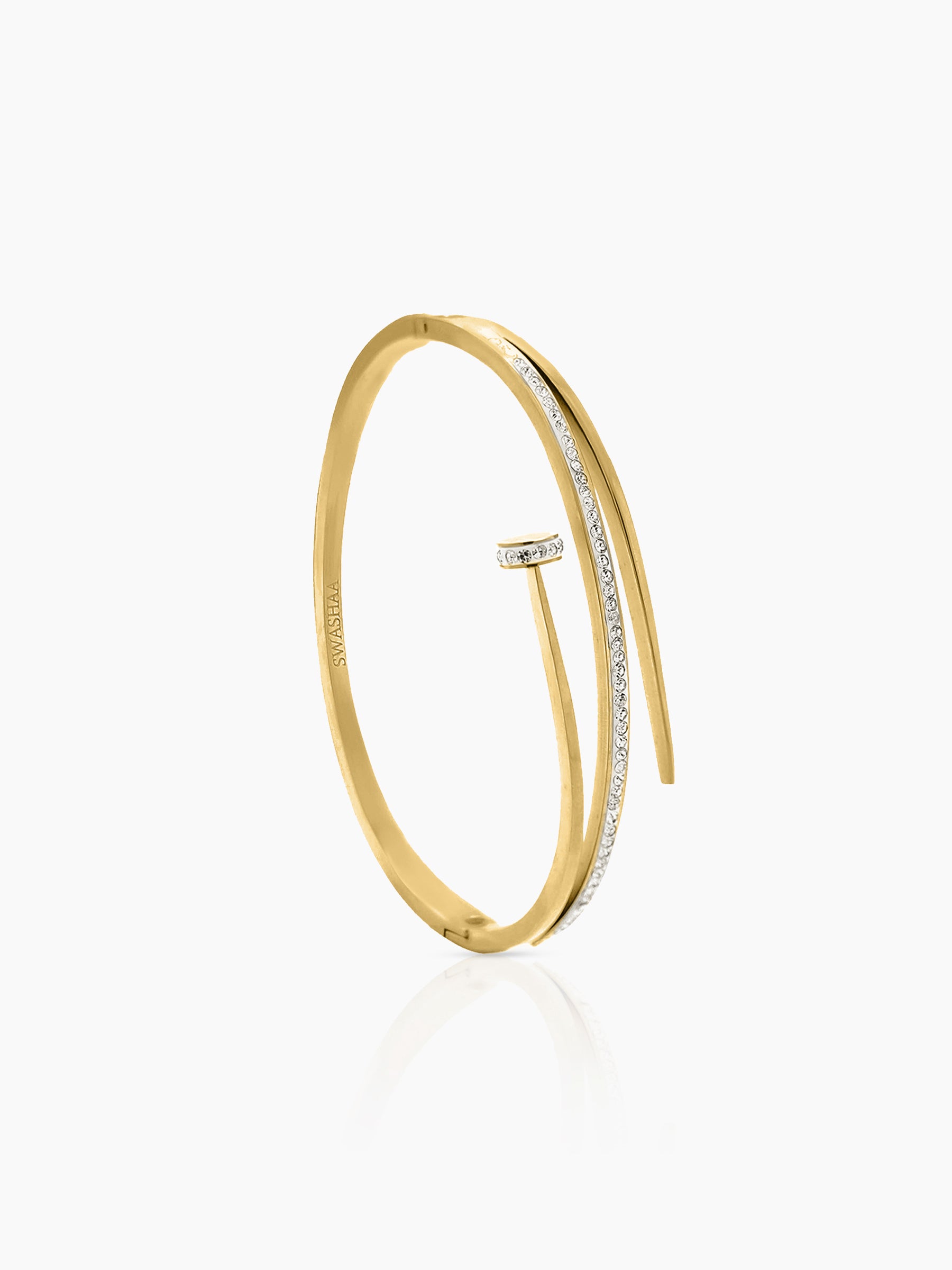 Nail 18K Gold Plated Studded Bracelet