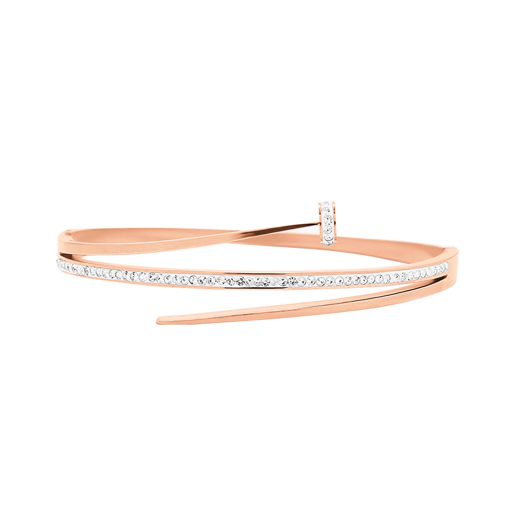 Nail Rosegold Plated Studded Bracelet