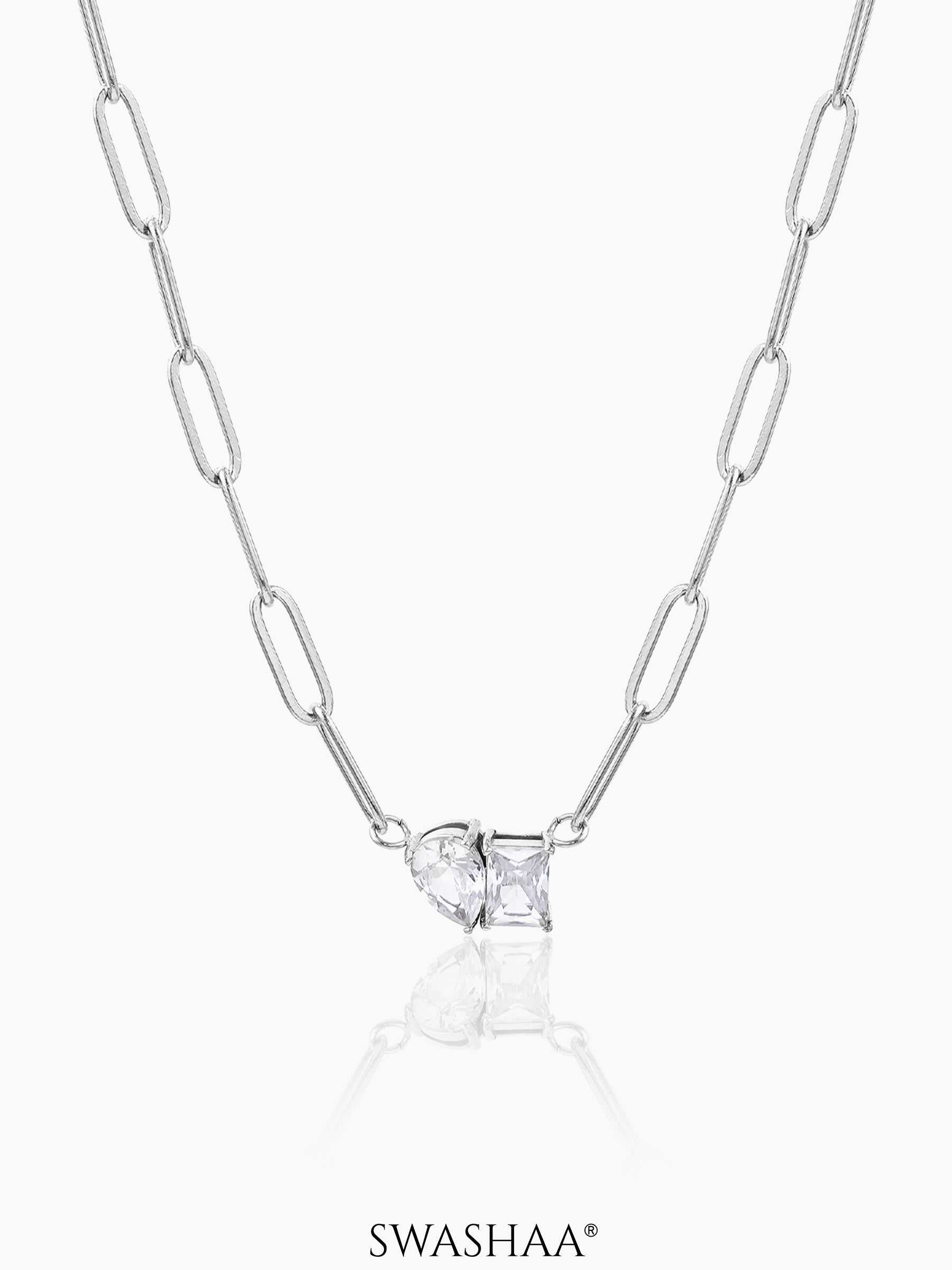 Naila Solitaire Necklace Silver