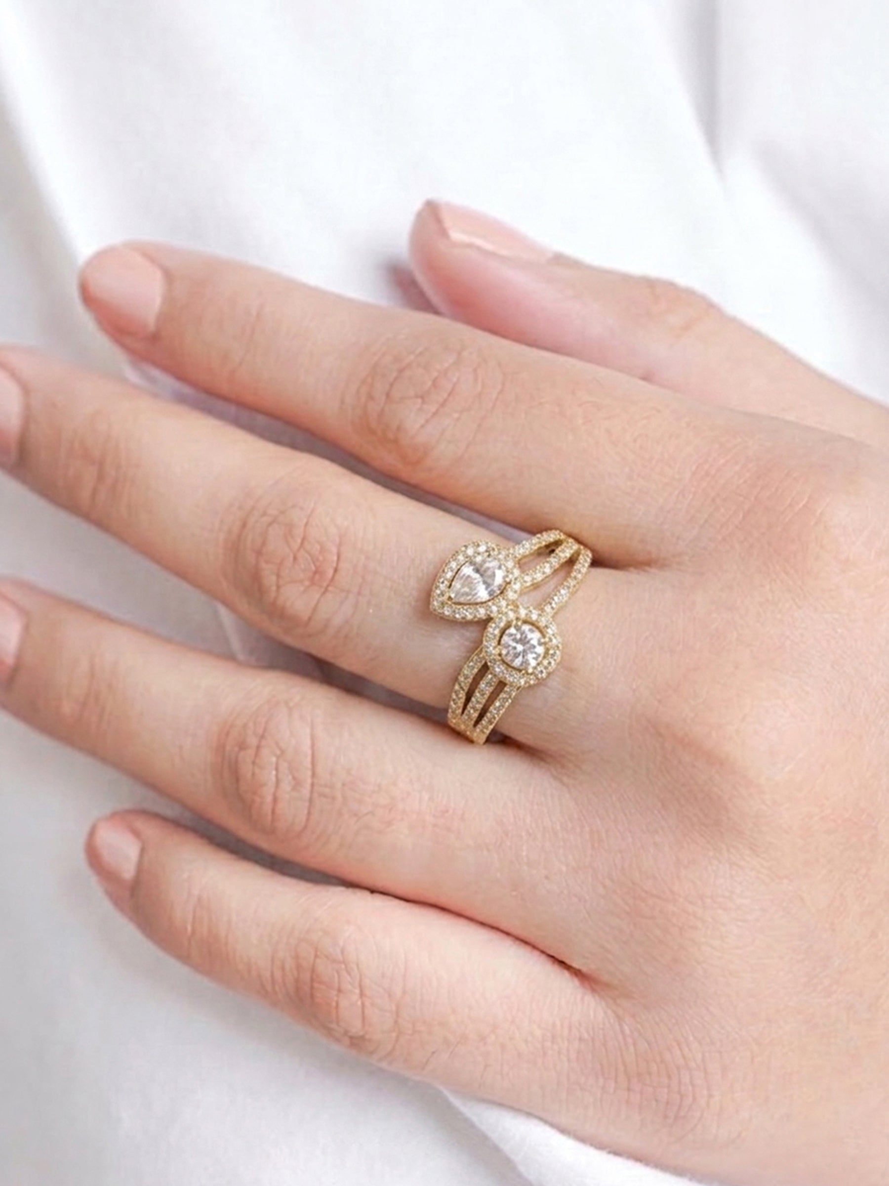 Norela Diamond 18K Gold Plated Women's Ring