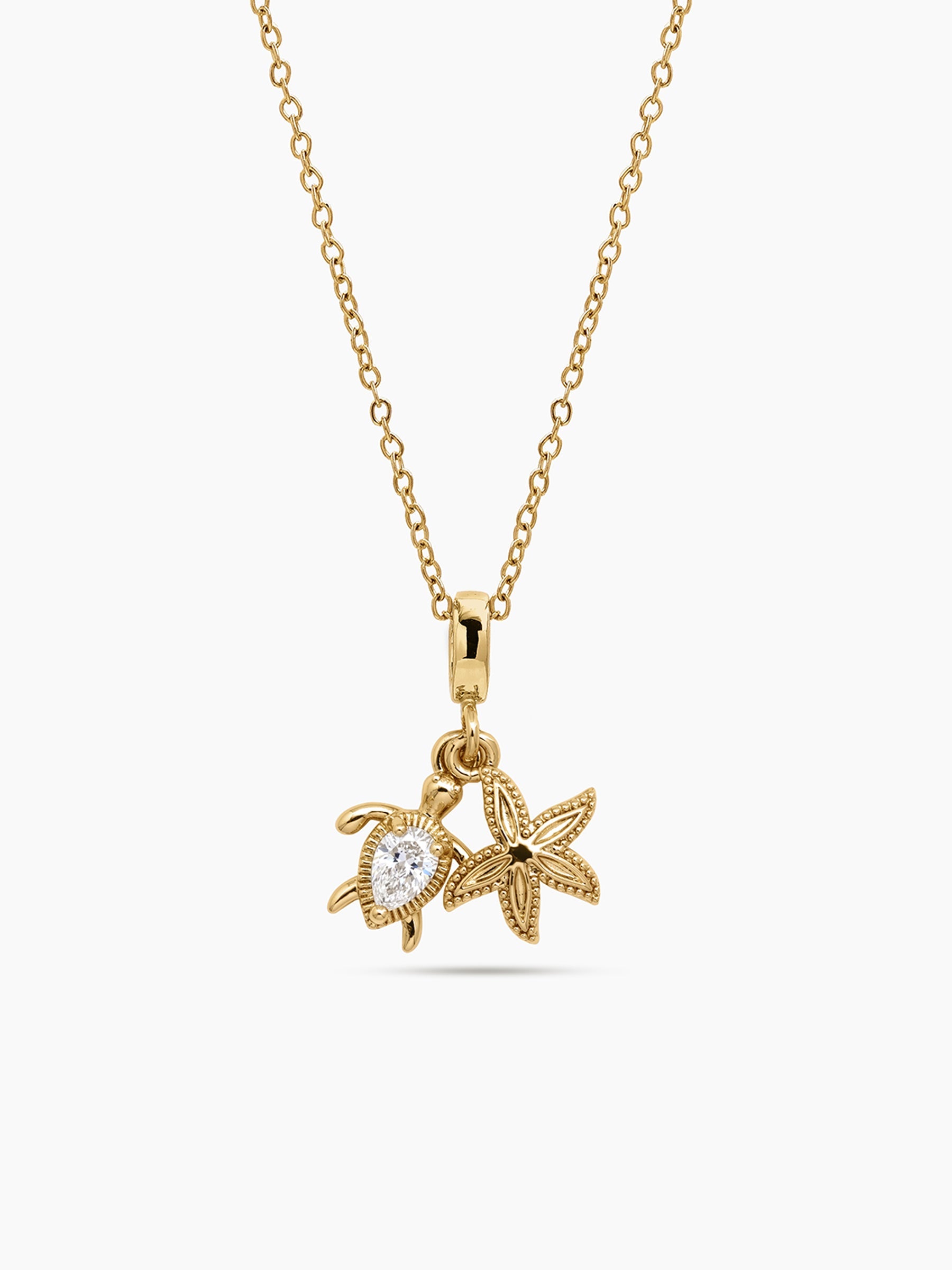 Norique Turtle Starfish 14K Gold Plated Necklace Gold