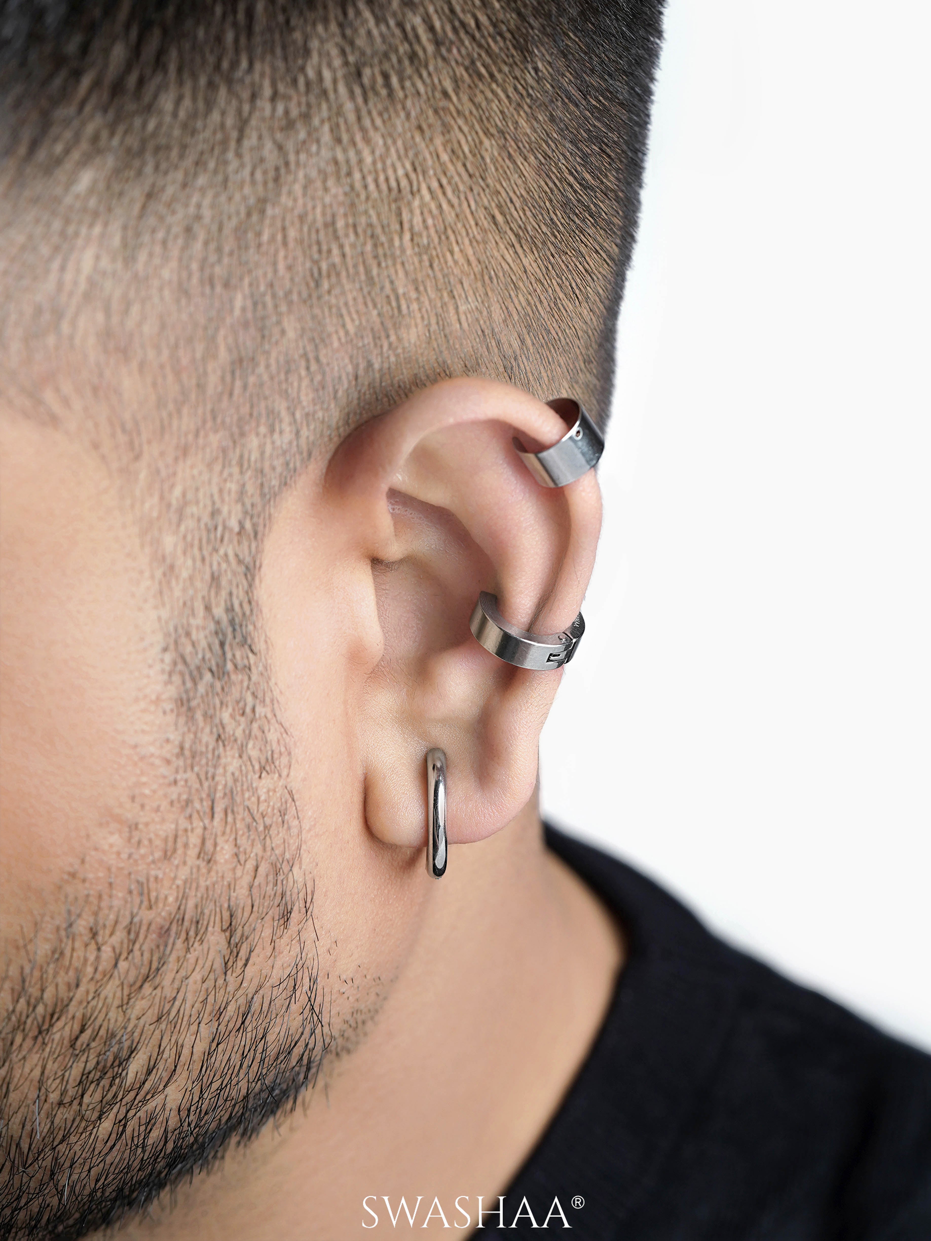 Nox Trio Stack Men's Hoop Earrings