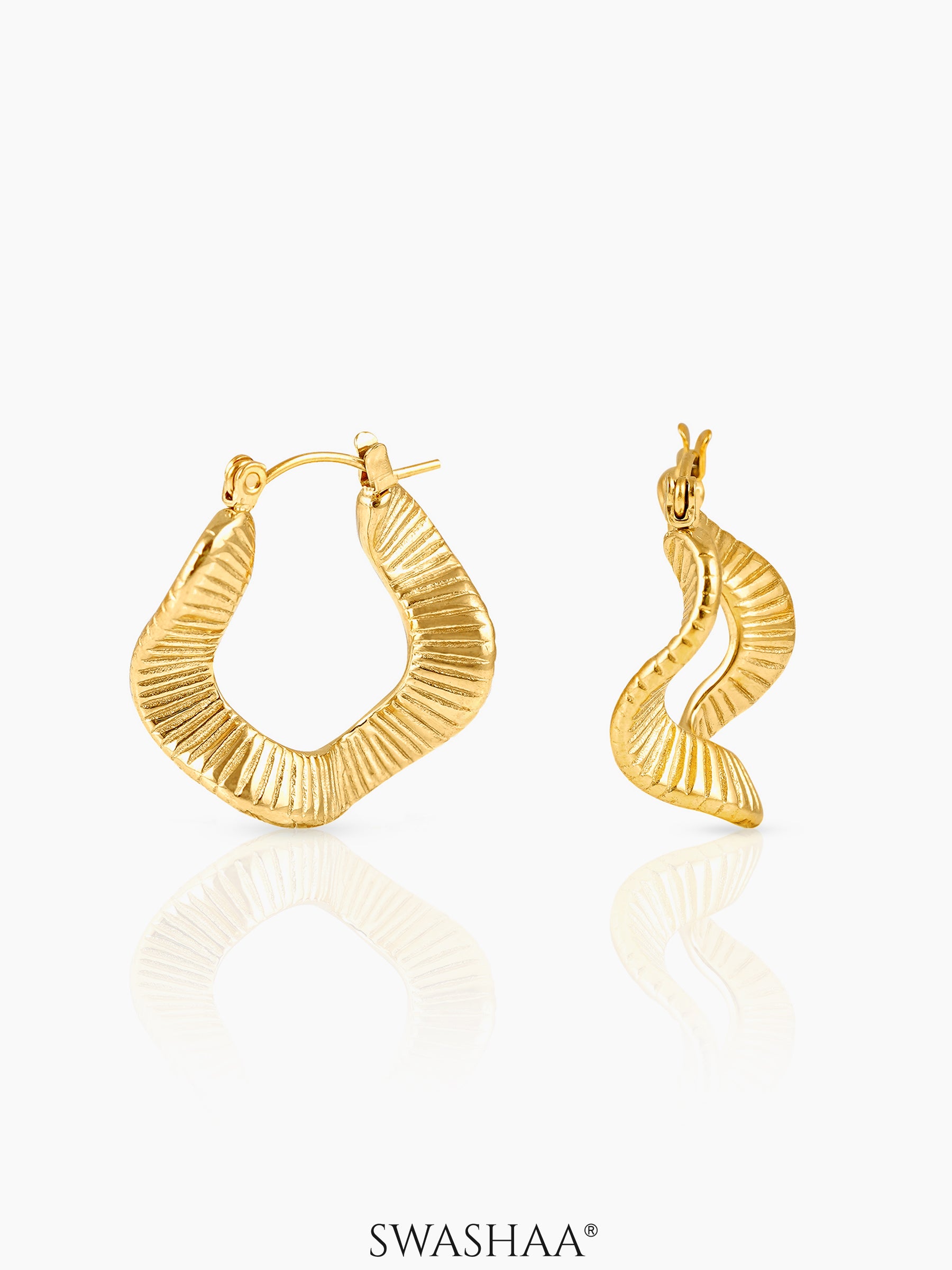 Nyla 18K Gold Plated Hoop Earrings Gold
