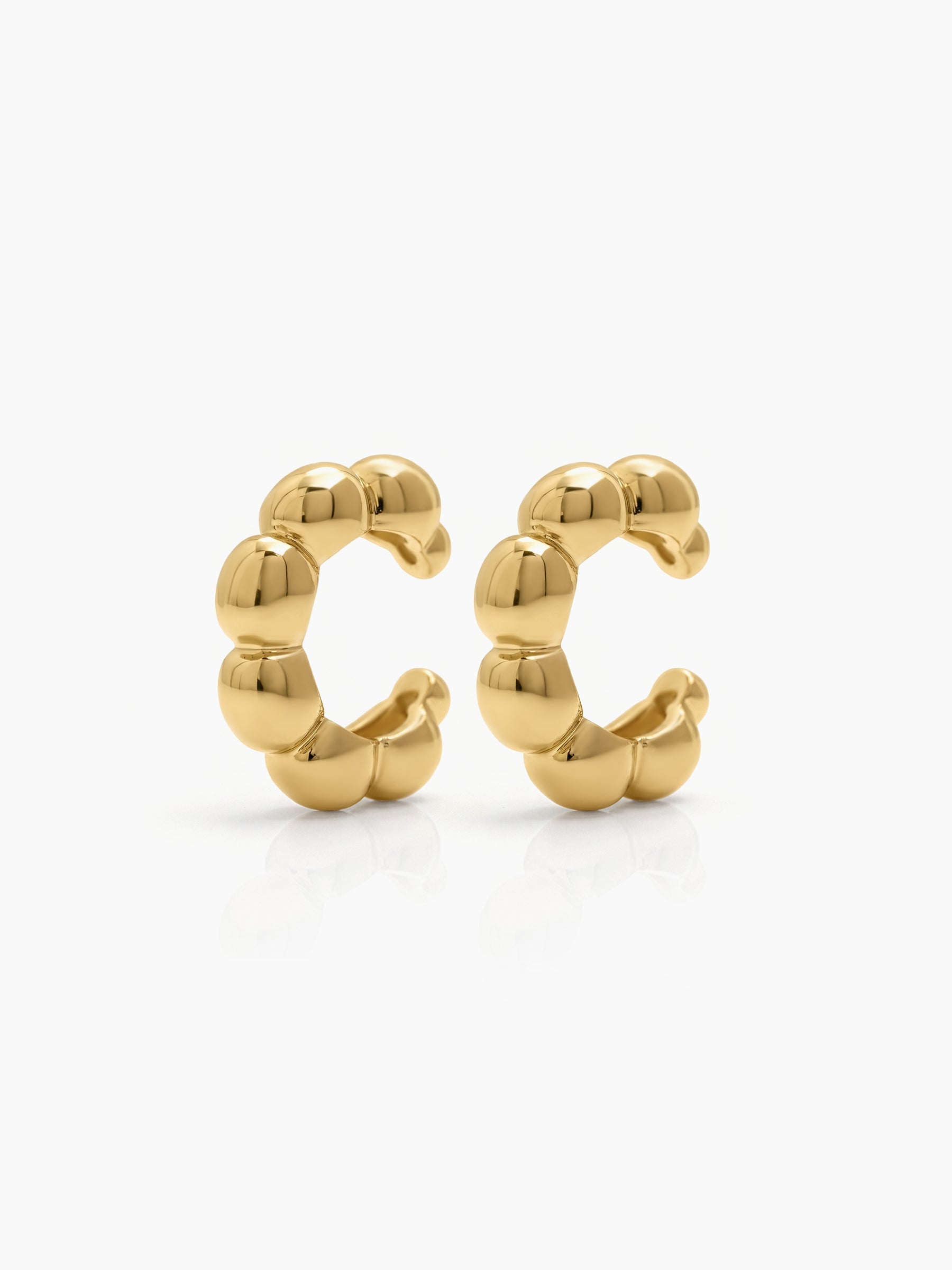 Odessa Beaded 18K Gold Plated Ear Cuffs