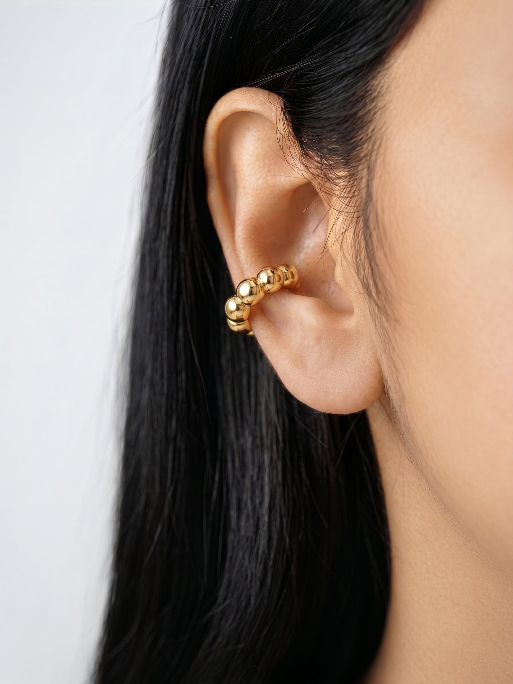 Odessa Beaded 18K Gold Plated Ear Cuffs