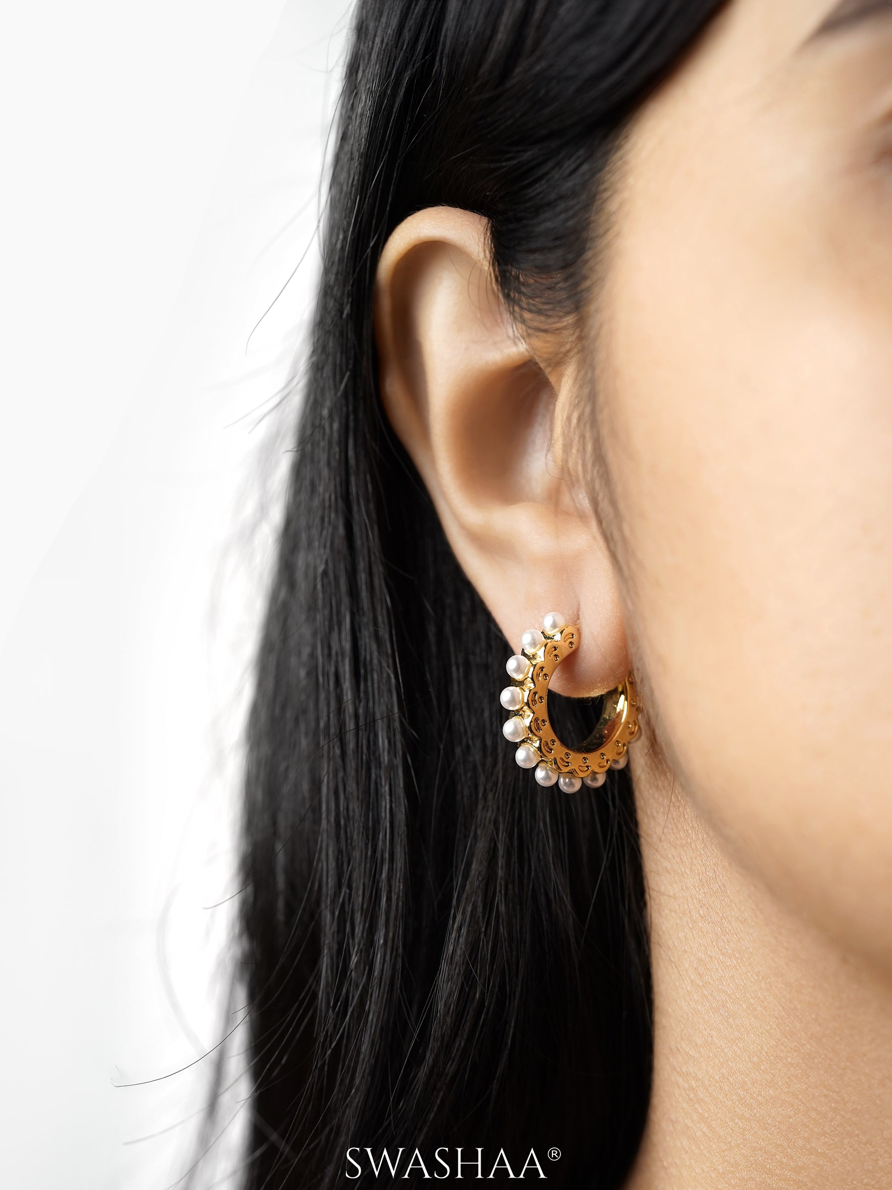 Olga Pearl 18K Gold Plated Earrings