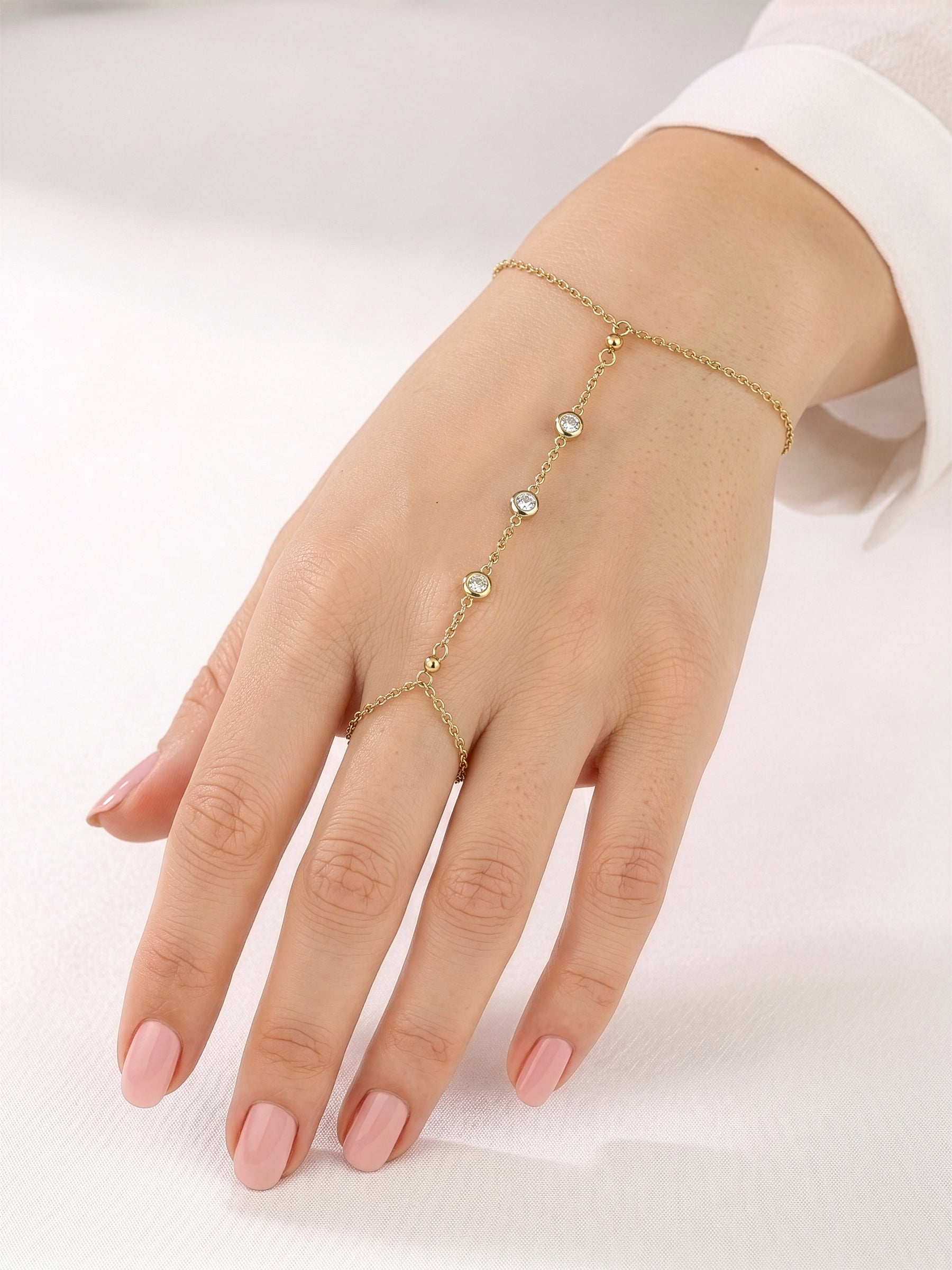 Olivet Diamond 18K Gold Plated Ring Bracelet