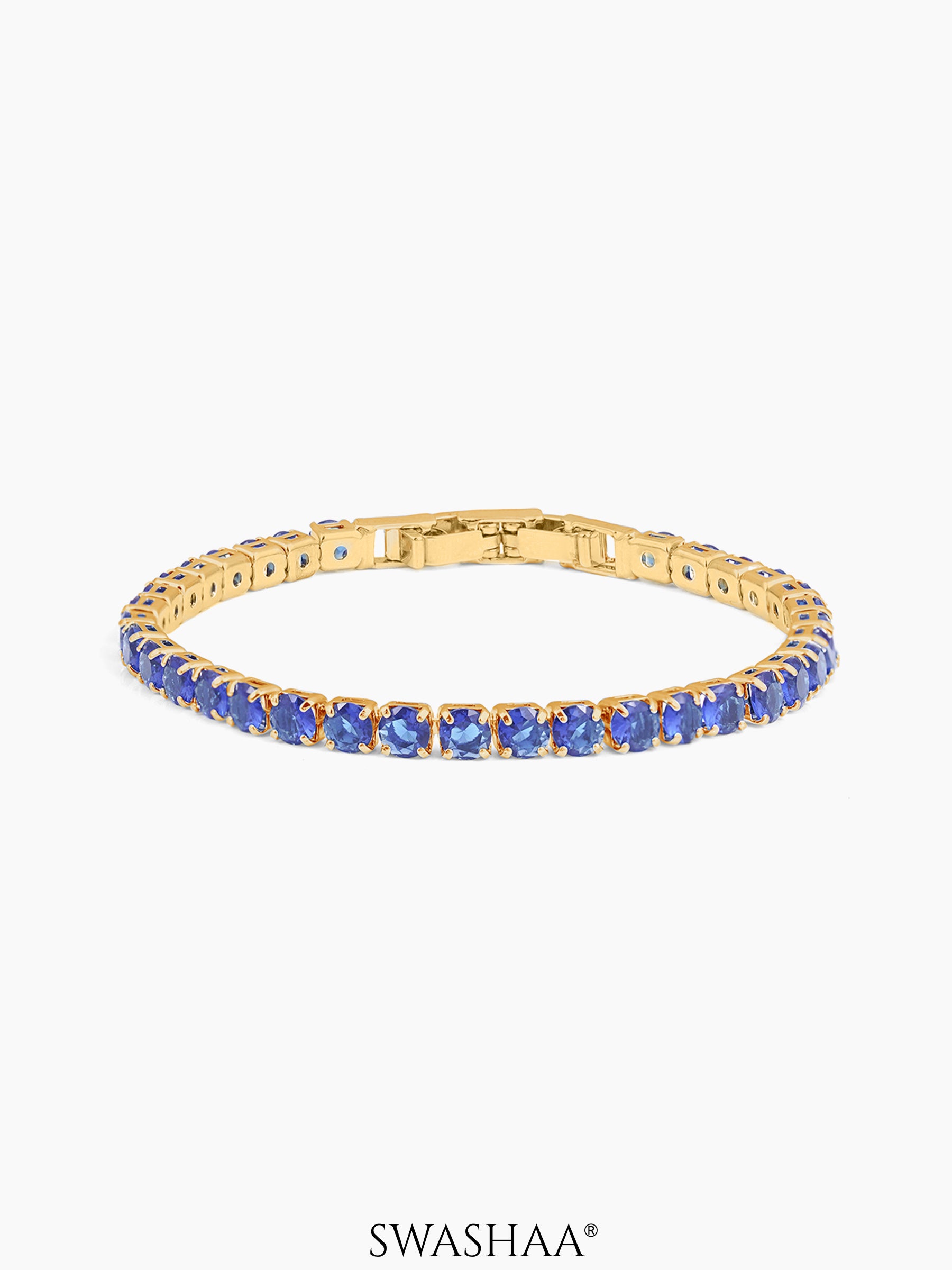 Orion Diamond Women's Bracelet Blue 18K Gold Plated 4MM