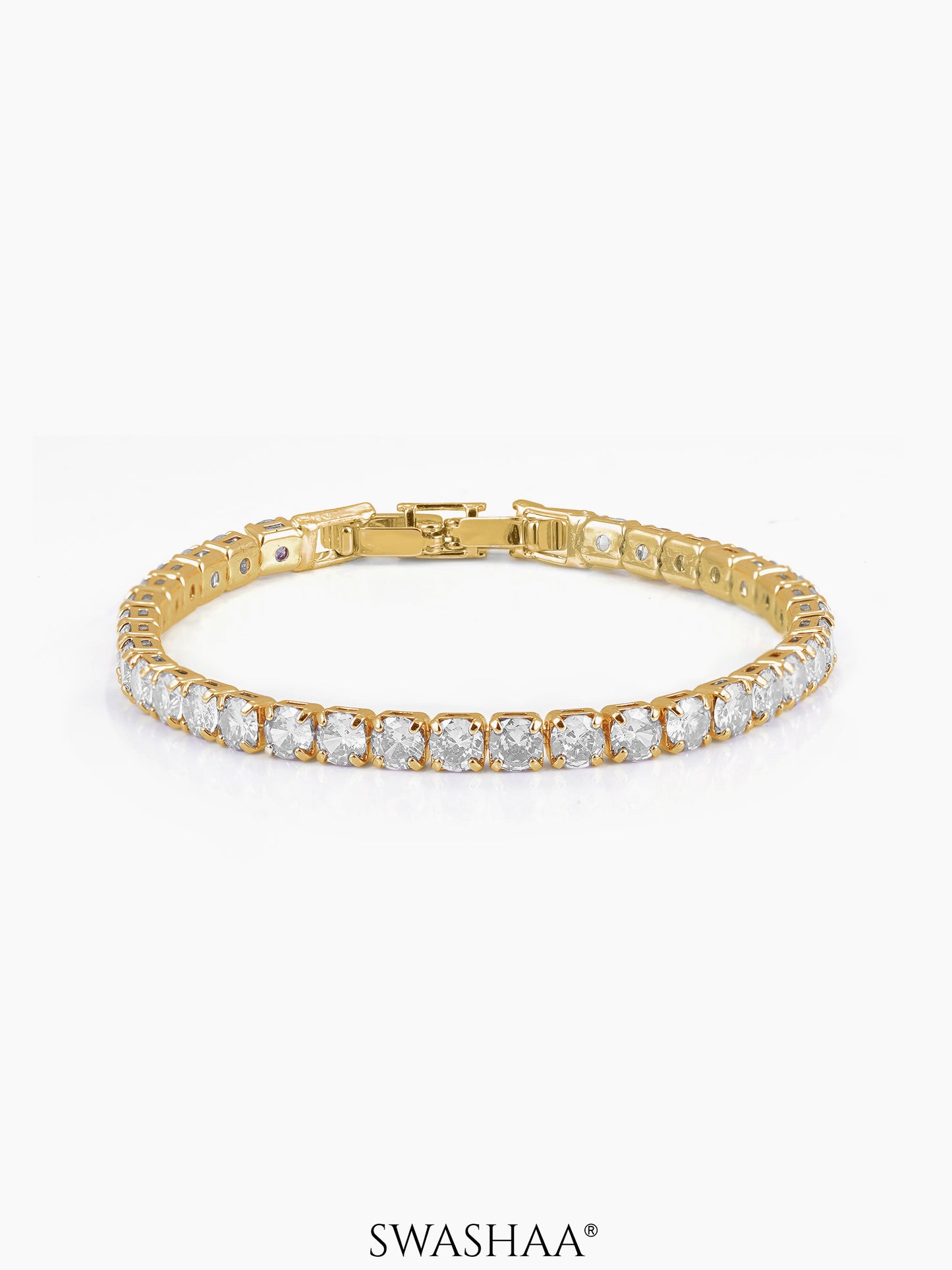 Orion Diamond Women's Bracelet White 18K Gold Plated 4MM